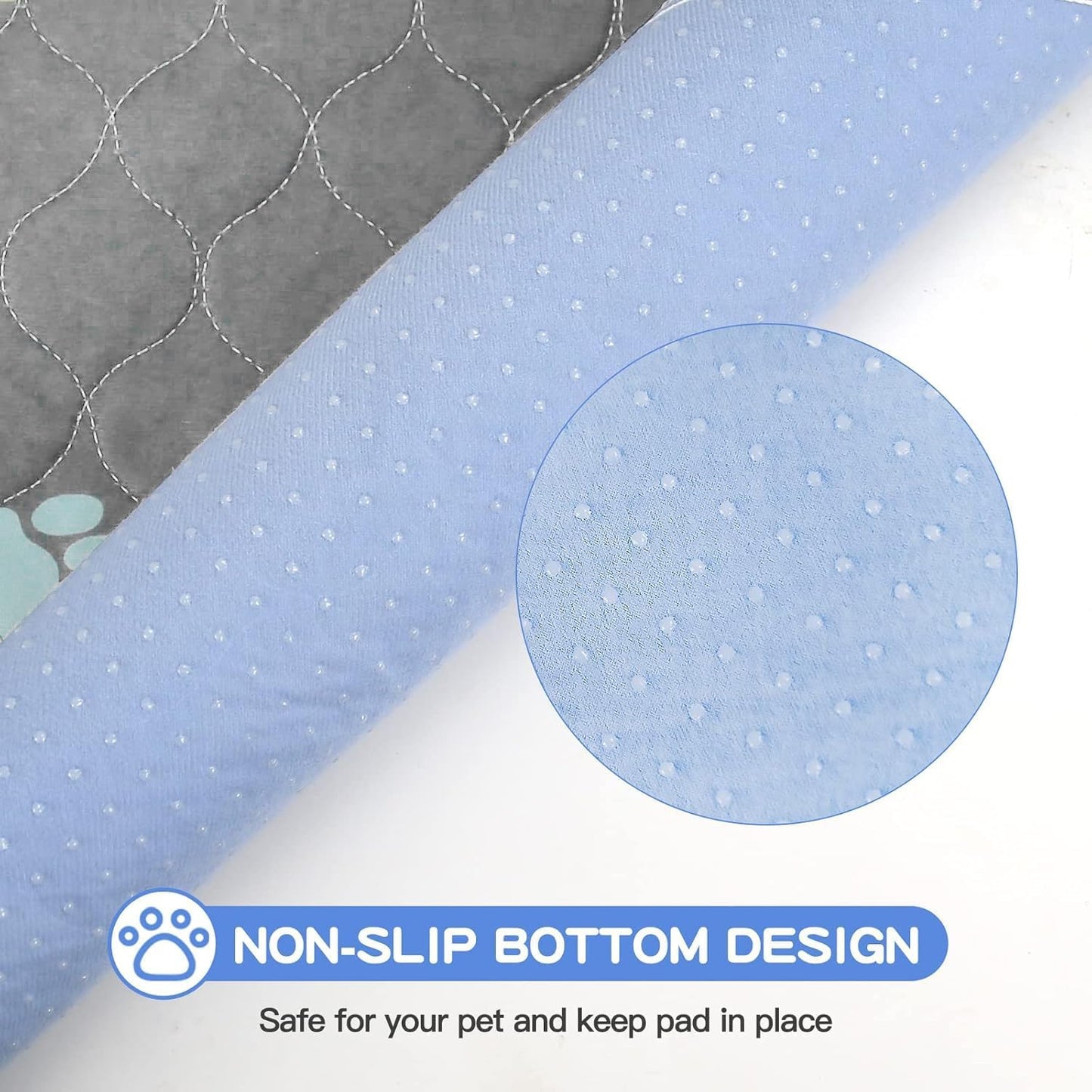 Aitmexcn Washable Puppy Dog Pee Pad, 2PCS 100% Waterproof Whelping Training Mat for Puppy/Senior Dog, Fast Drying Reusable Puppy Pads for Indoor, Outdoor and Car Travel- 36 x 48'' Llight Gray