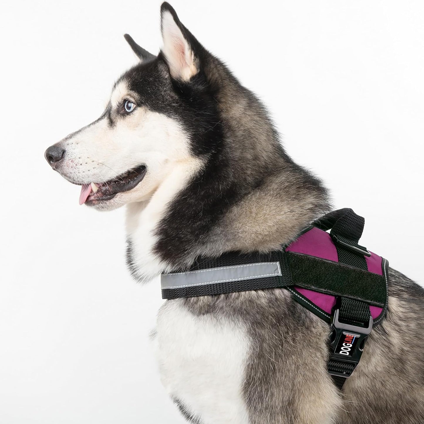 Dogline Dog Harness, Reflective No-Pull Adjustable Vest with Handle for Walking, Training, Breathable, No - Choke Harness for Small, Medium or Large Dogs Room for Patches Girth 33"-46" in Pink