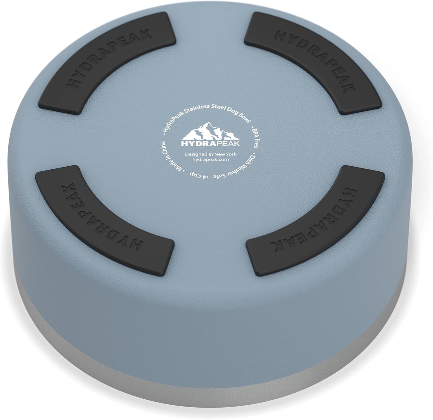 Hydrapeak Dog Bowl; Non Slip Stainless Steel; Water and Food Dish; Large Sized and Small Dogs; 32oz 64oz; Multiple Sizes; 4 Cup | Storm