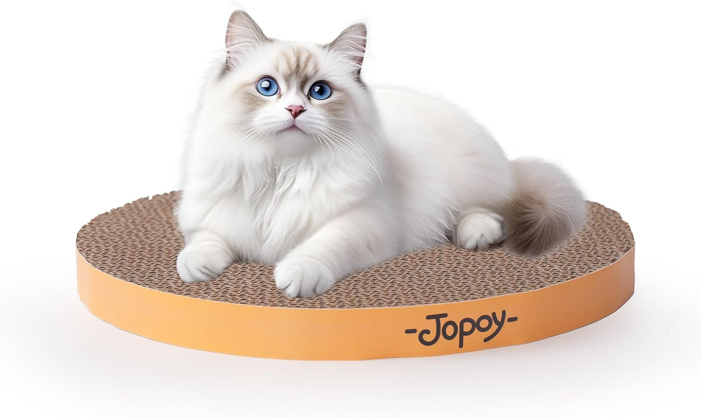 Round cat Scratcher Refill 9.84 inch Diameter 7/8 inch Thickness Scratcher Replacement Pads Scratching Board Circle cat Scratcher Scratch pad (Green and Yellow Cardboard 2PCS)