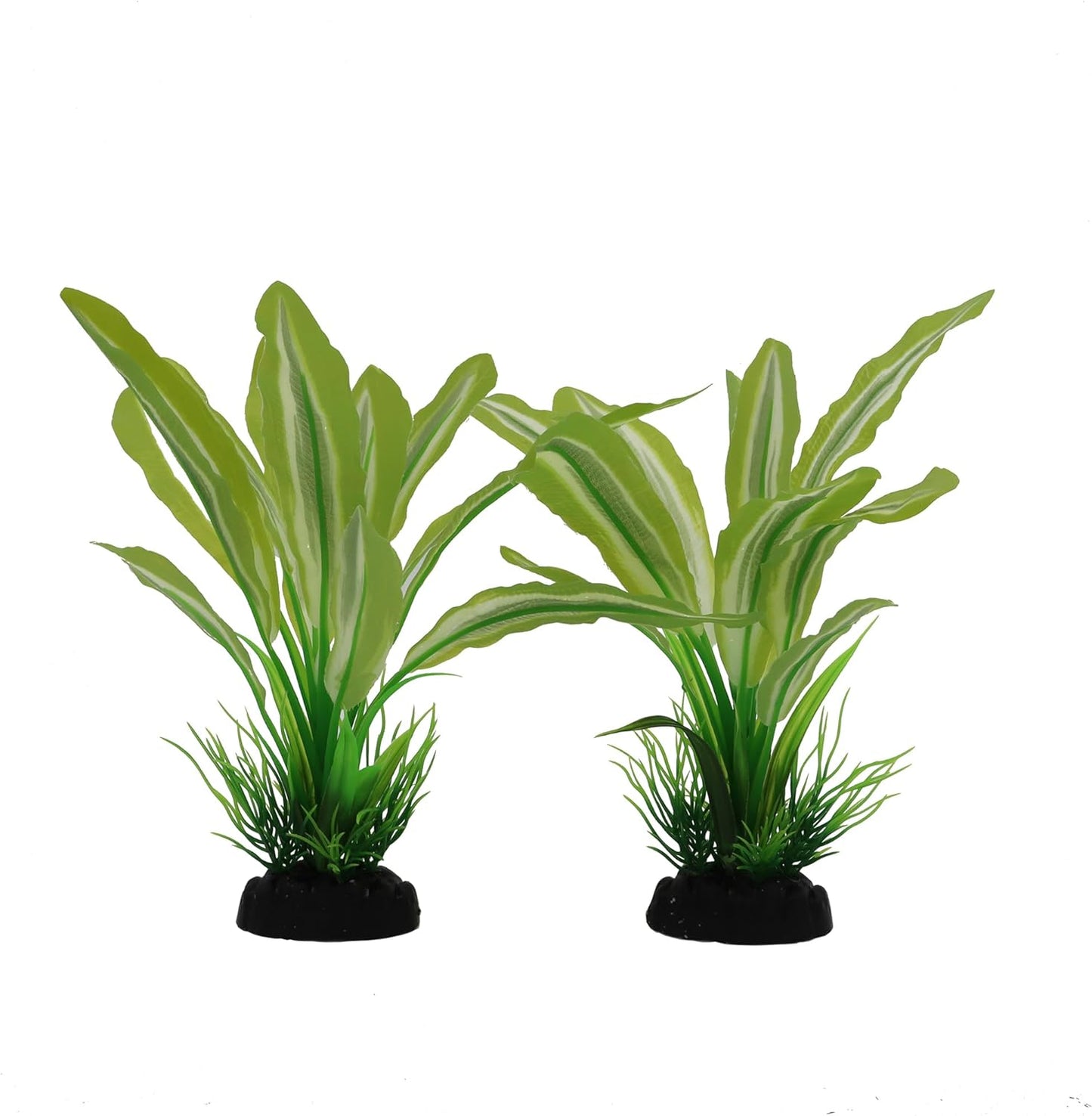 Silk Aquarium Plants for Betta Fish Tank, 2 Pcs 8 Inch Small Silk Aquarium Plant Aquatic Water Grass Decoration，Green-Yellow