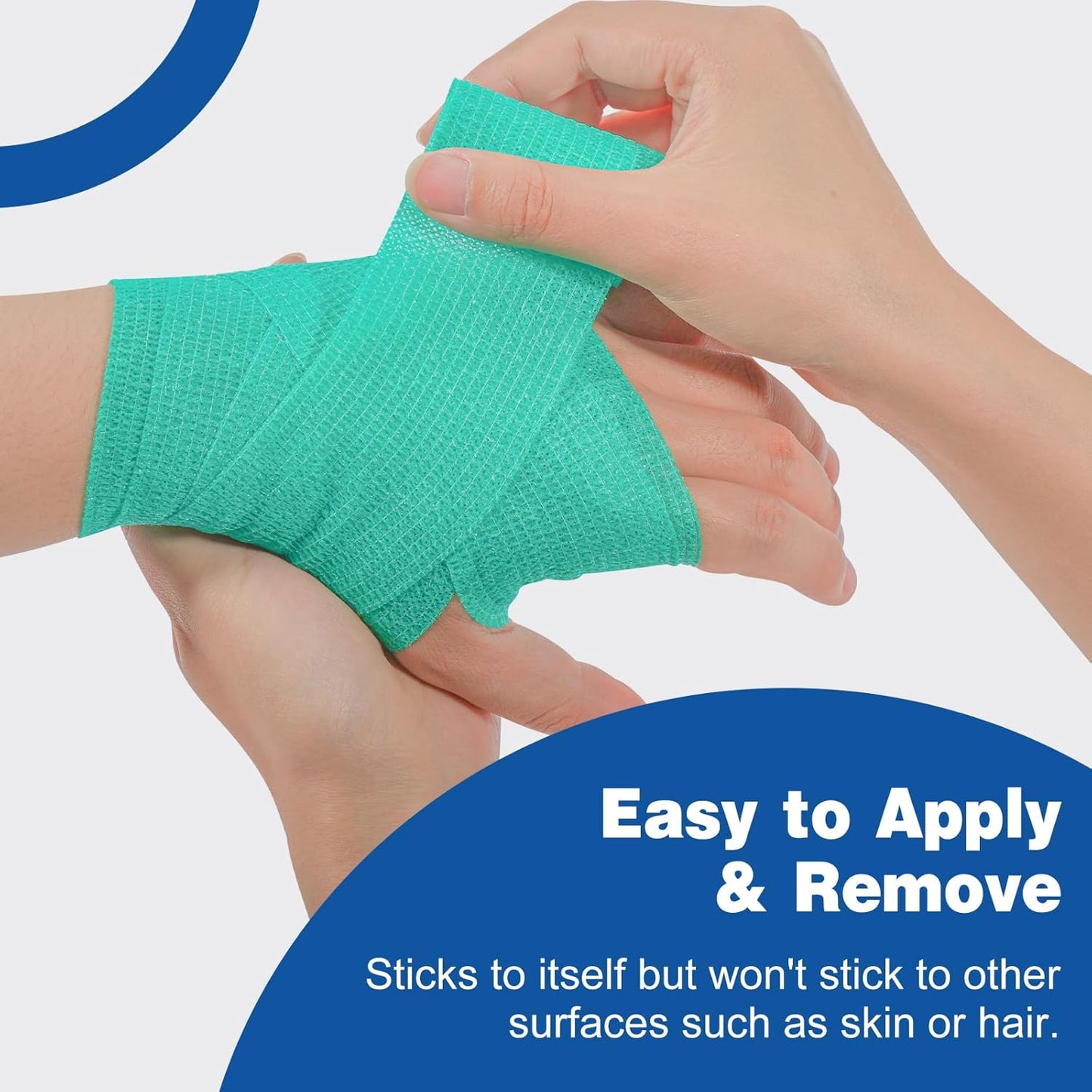 AZEN 8 Pack Self Adhesive Bandage Wrap, 2" X 5 Yards Elastic Cohesive Bandage Wrap, Color Athletic Tape, Vet Wrap, Ankle Tape, Tattoo Grip Tape Wrap