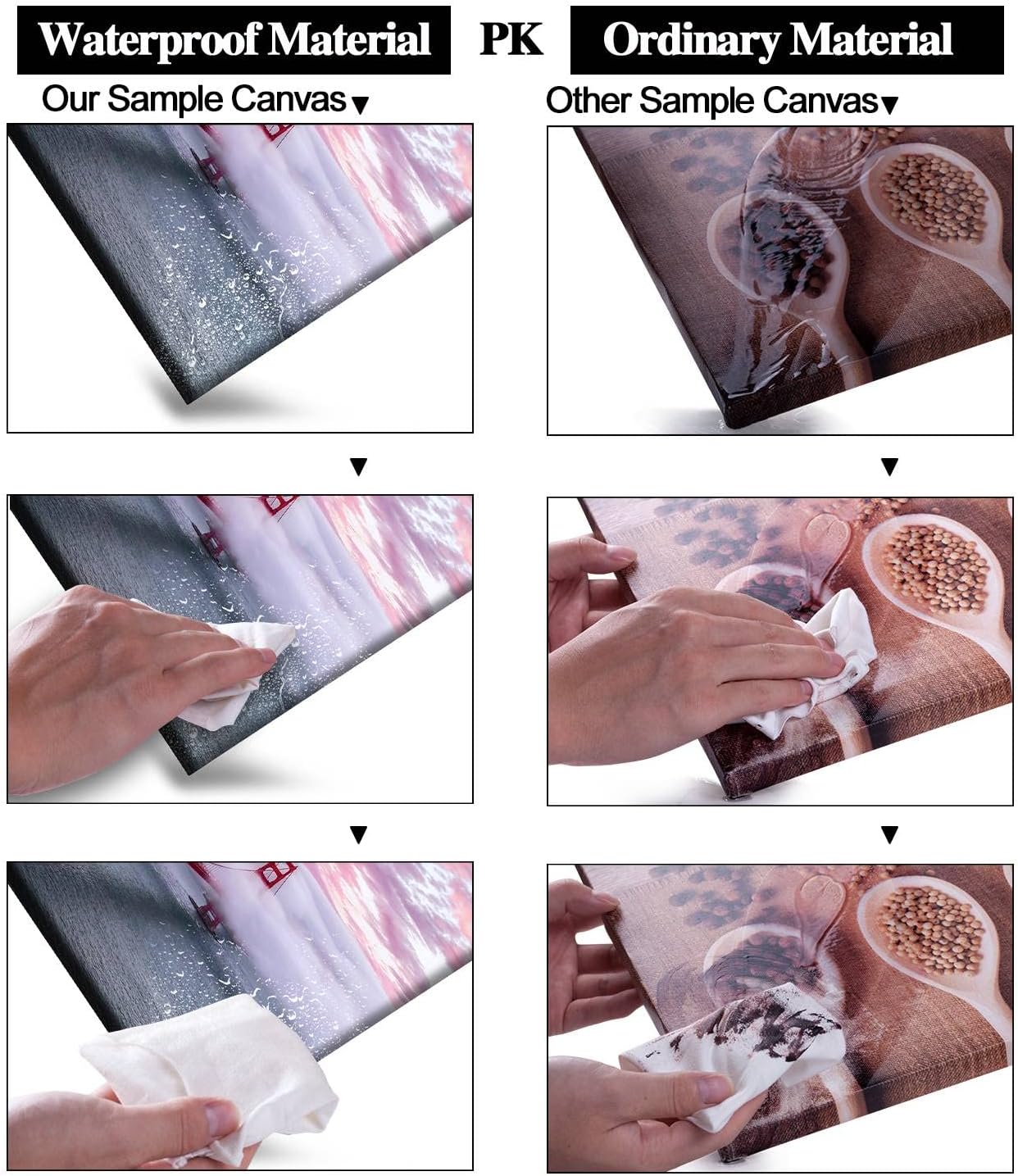 San Francisco Red Golden Gate Bridge At Dusk Canvas Wall Art For BedRoom,Modern Realism City Building Picture,Califonia Foggy Cityscape Painting Decor,Bracket Fixed Ready To Hang,Inner Frame (30x60)