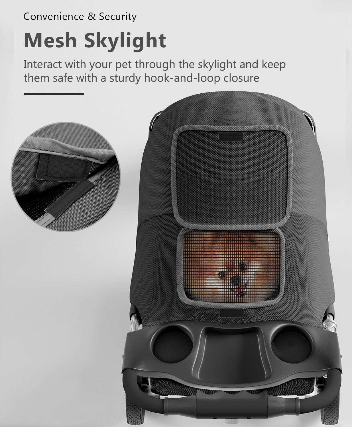 Pet Stroller with 3 Wheels for Small/Medium Pets, Portable Travel Foldable Carrier Jogger for Dog Cat Puppy Kitty, Rear Wheel Breaks, Storage Basket, Visible Mesh with Weather Cover (Black)