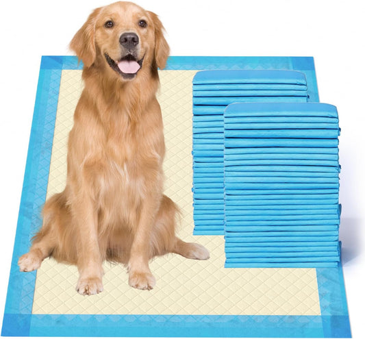 Gardner Pet Ultra Absorbent Thicker Dog Pee Pads Extra Large XL 28"x37" Leak-Proof Odor-Control Blue Puppy Training Pads Full Edge-Wrapping Pad for Dogs Dogs, Puppies, Doggie, Cats, Rabbits - 50 Ct