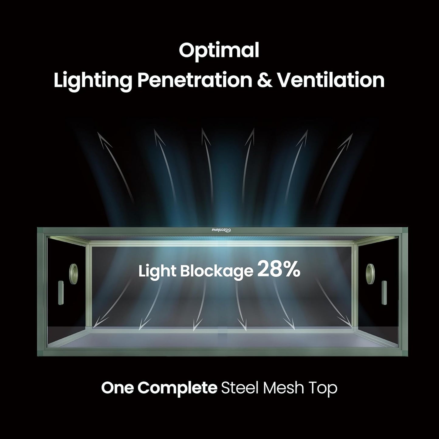 85 Gallon Reptile Tank, Front Opening Snake Tank for Easy Maintenance, Reptile Enclosure with Top Screen Ventilation 48''x24''x18''
