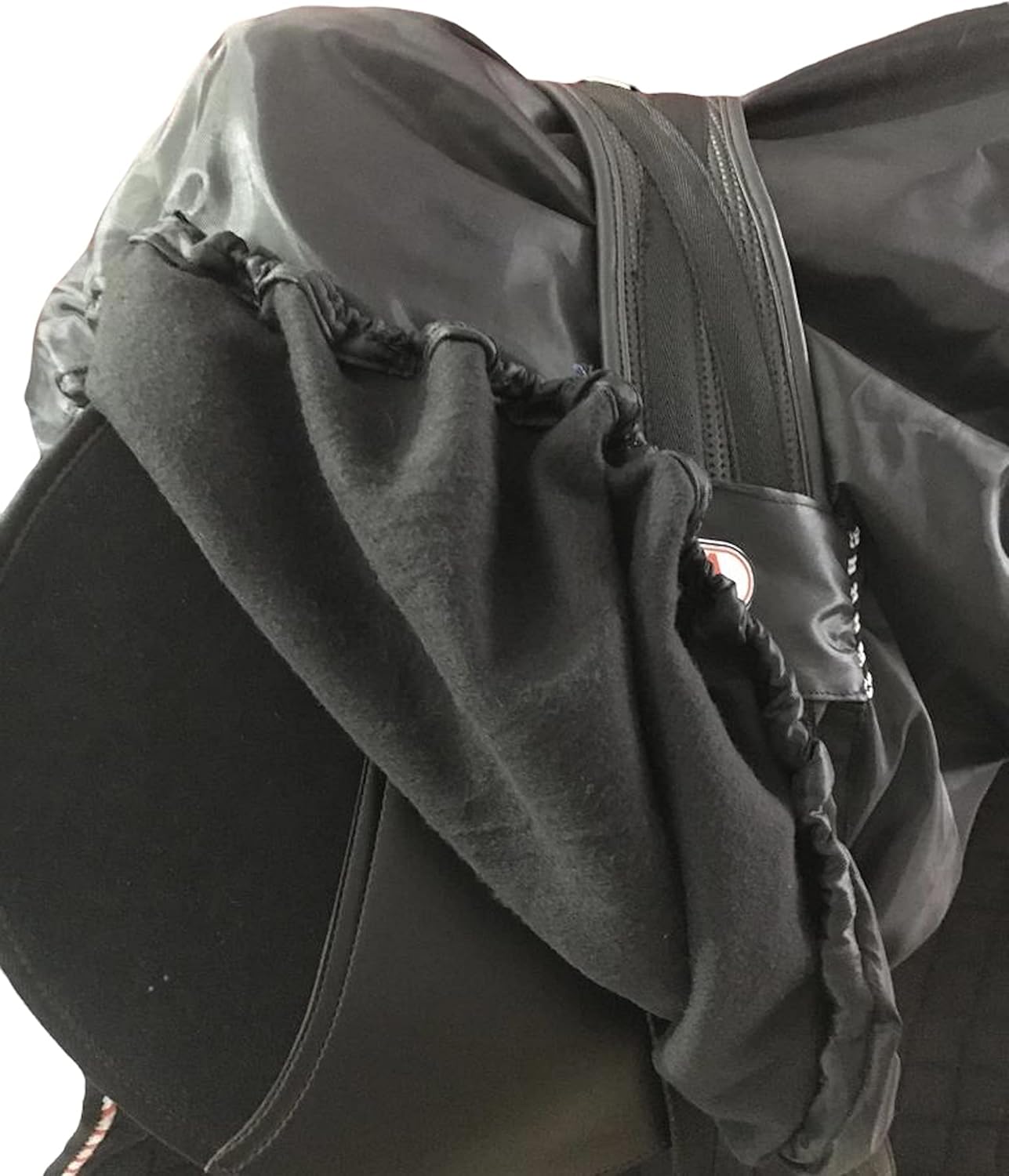 Majestic Ally Nylon Waterproof Fleece Lined Ride On English Saddle Cover-Multiple Color (Black)