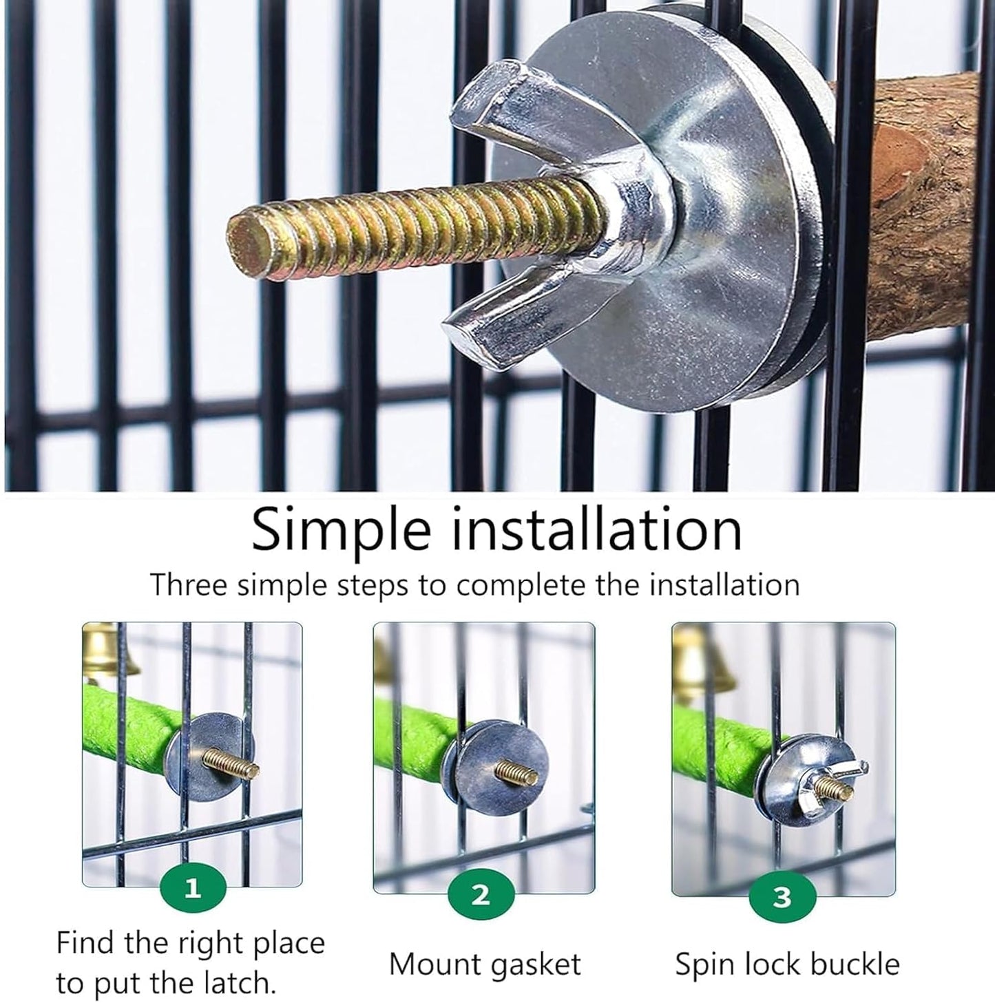 Hamiledy Bird Grinding Perch for Parrots Sand Bird Perches Claw Trim Cage Perches for Parakeets Cockatiels Lovebirds Canaries Green Cheeked Conures and Similarly Sized Birds(8 Pcs 0.78 in Diameter)