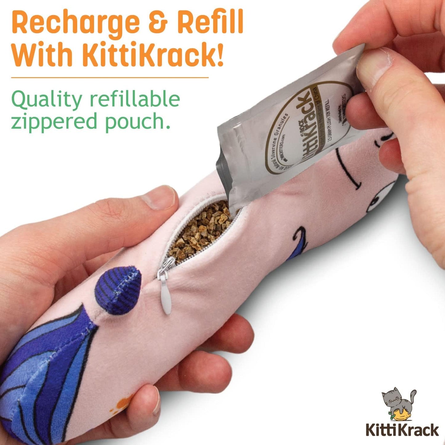 Silvervine Unicorn 2-Pack Organic Catnip Substitute Toys for Cats & Kittens | 100% All-Natural Wild Harvested | 2 Refillable Unicorn Kicker Cat Toys