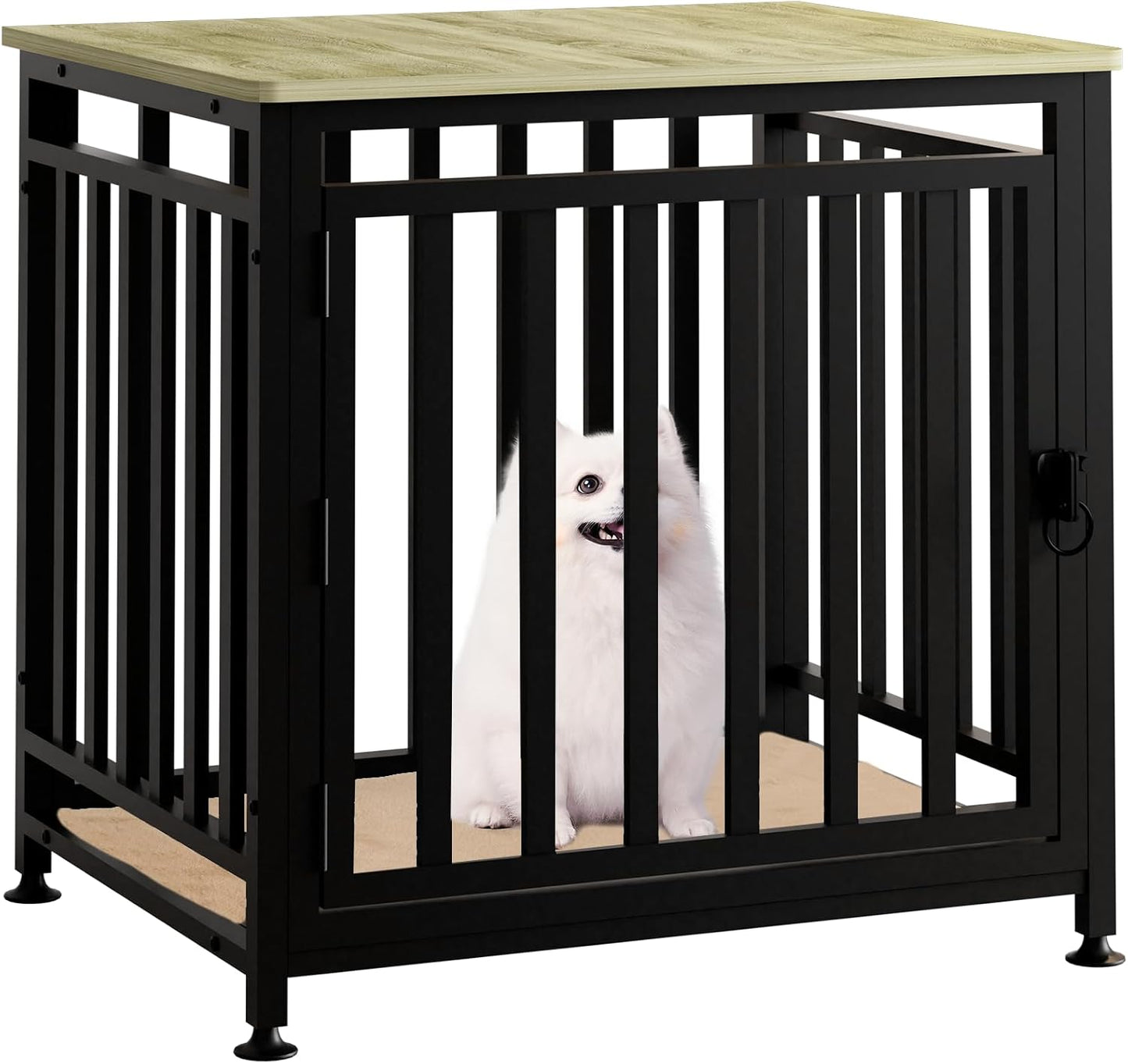 Heavy Duty Dog Crate Furniture, Dog Kennel Indoor, Anti-Chew Anti-Escape End Side Table Wooden Dog Crate for Small Dog（Fir Green）