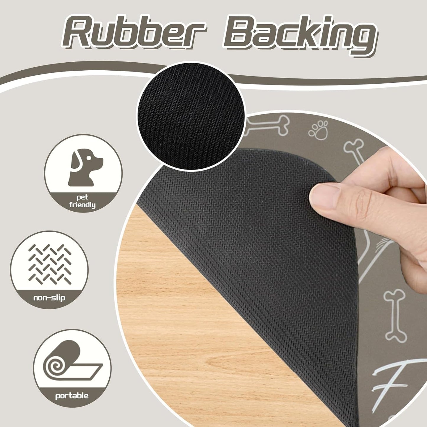 Le courant Absorbent Pet Mat Dog Cat Mat for Floors Waterproof，Cat Placemat Mat for Feeding Bowls - No Stains No Sliding Quick Dry Dog Water Mat Eating Mat Dish Mat-15.7x23.6 in