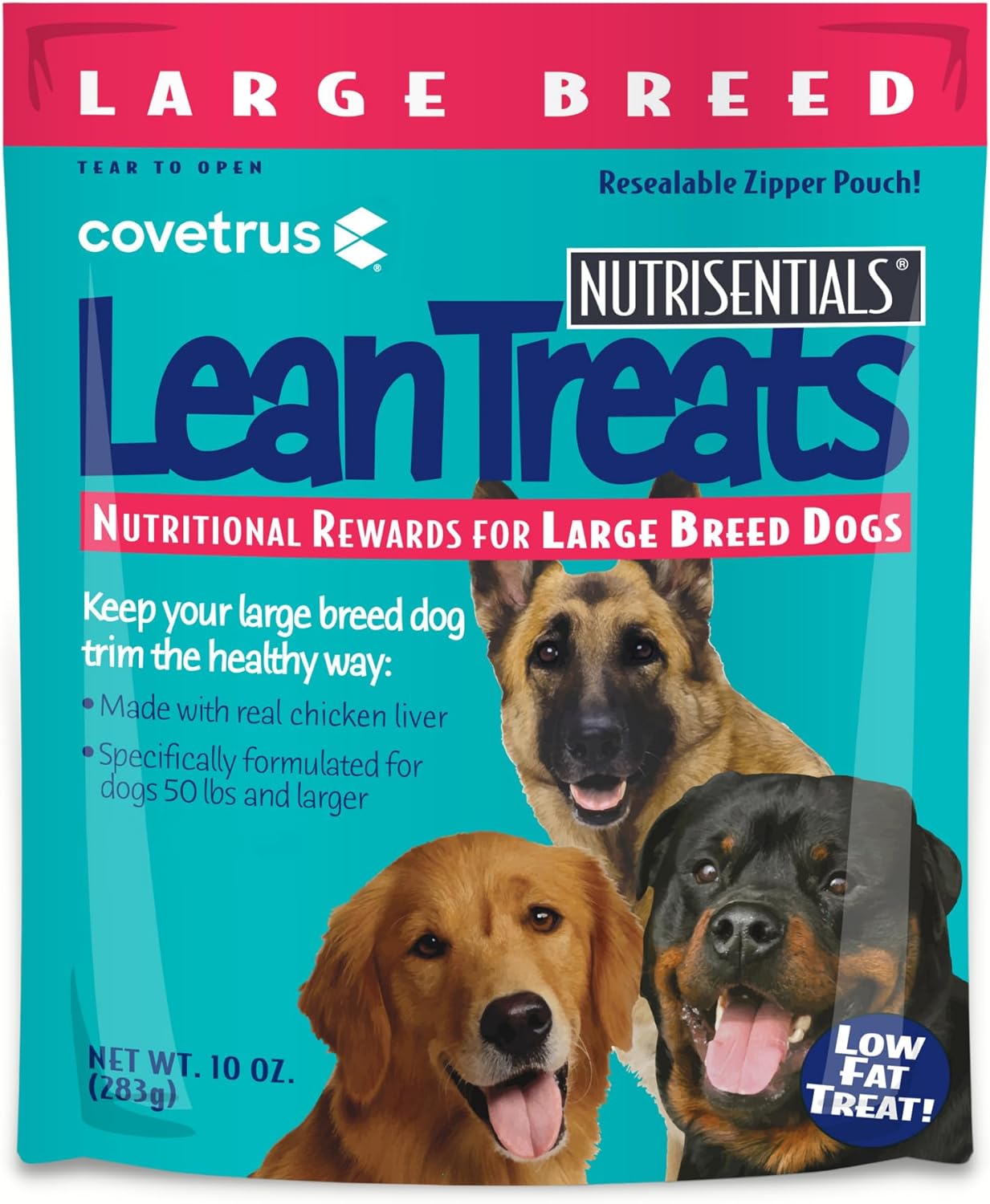 Covetrus Nutrisential Lean Treats for Large Dogs - Soft Dog Treats for Large Dogs - Nutritional Low Fat Bite Size - Chicken Flavor - 10oz