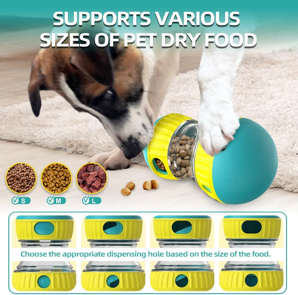 Dog Puzzle Toys, Rolling Treat Dispensing Ball, Brain Stimulation & Slow Feeder, Dog Enrichment Toys to Keep Them Busy (Green)