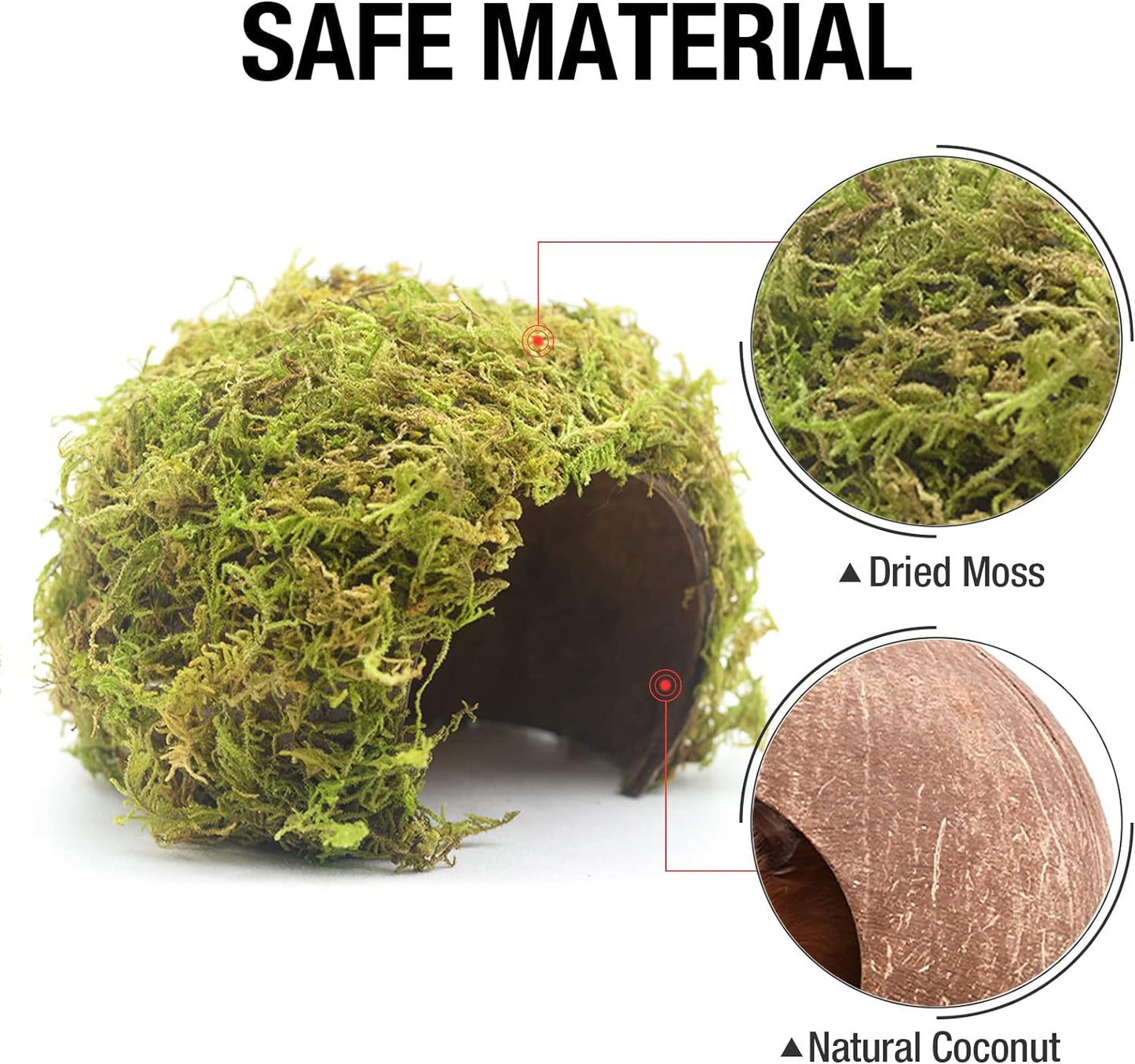 Hamster Hideout - Large, Natural Moss, Handcrafted for Syrian Hamsters, Rats & Guinea Pigs, Safe & Eco-Friendly