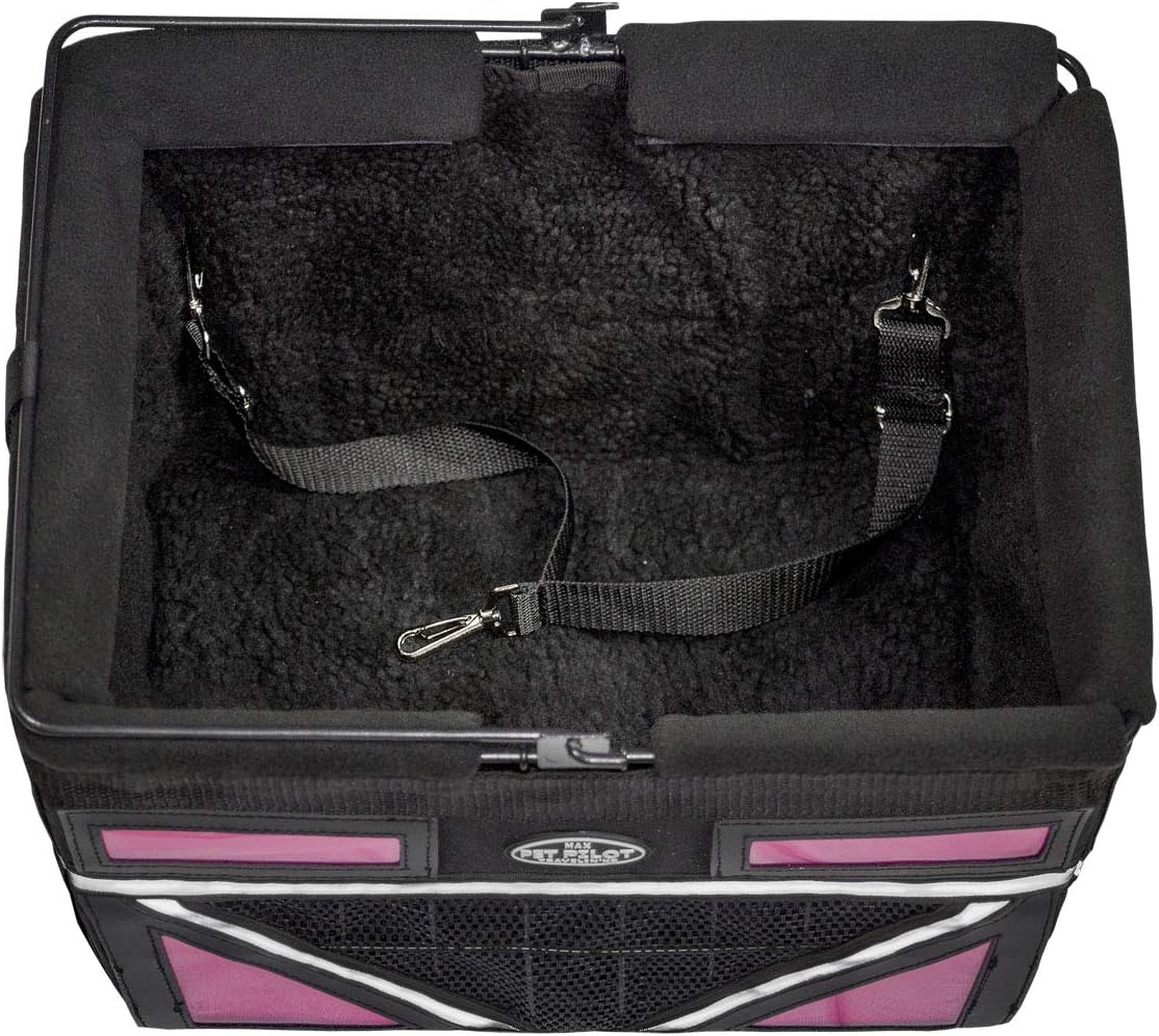 TRAVELIN K9 Pet-Pilot MAX Dog Bicycle Basket Carrier | 8 Color Options for Your Bike (Pink)