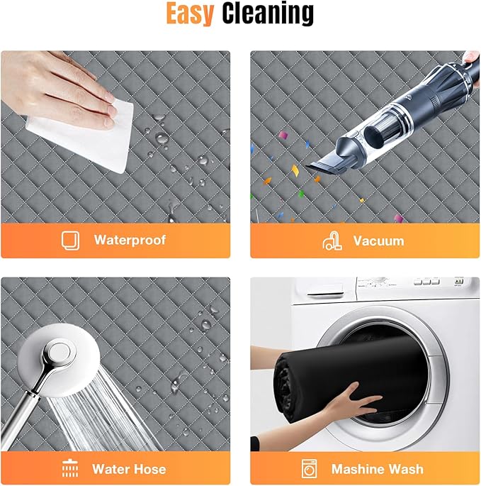 Dog Car Seat Cover for Back Seat, Dog Car Bed Cover with Strong Hard Bottom, Back Seat Extender Hammock for SUV Truck,4 Panels Gray Color