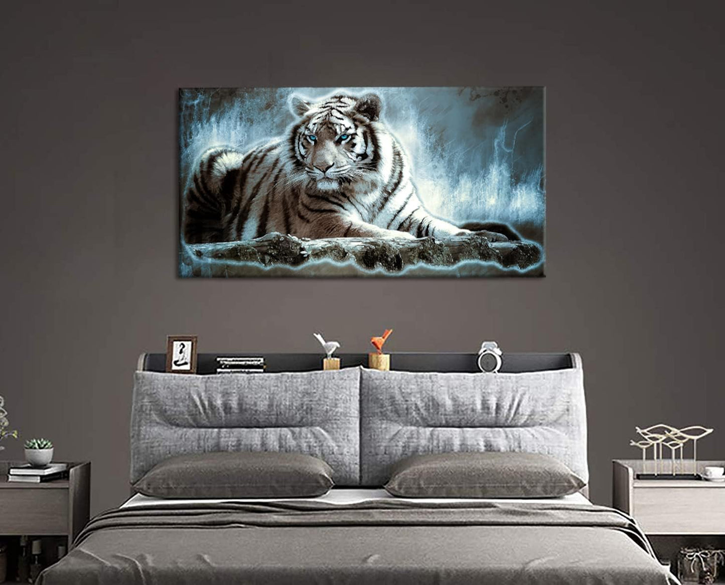 Yxbhhym Large Animals Canvas Wall Art Tiger Wall Picture Prints Poster Painting Framed Tiger Artwork for wall Bedroom Living Room Home Decorations Office Wall Decor-20x40inches