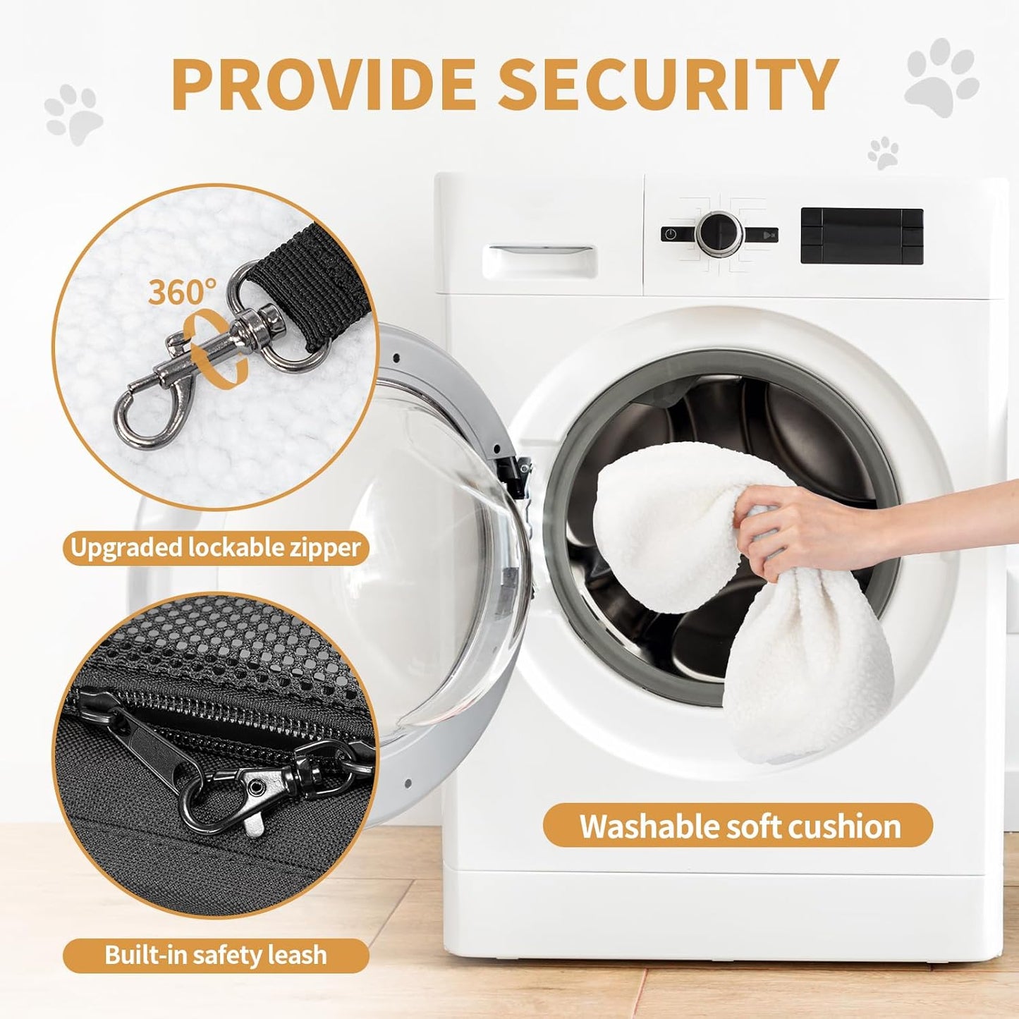 ‌Petsfit Airline Approved Pet Carrier for Small Cats, 16.5x8.6x11 TSA Approved Carrier, with Removable Dual-Sided Padding (2-Way Placement) - Fits Under Most Airplane Seats, Escape Proof (Black)