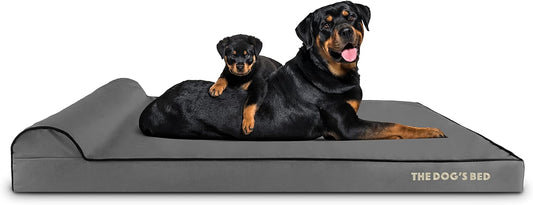 The Dog’s Bed Orthopedic Headrest Dog Bed XXL Grey/Black 54x36, Memory Foam, Pain Relief for Arthritis, Hip & Elbow Dysplasia, Post Surgery, Lameness, Veterinary Approved, Waterproof Washable Cover