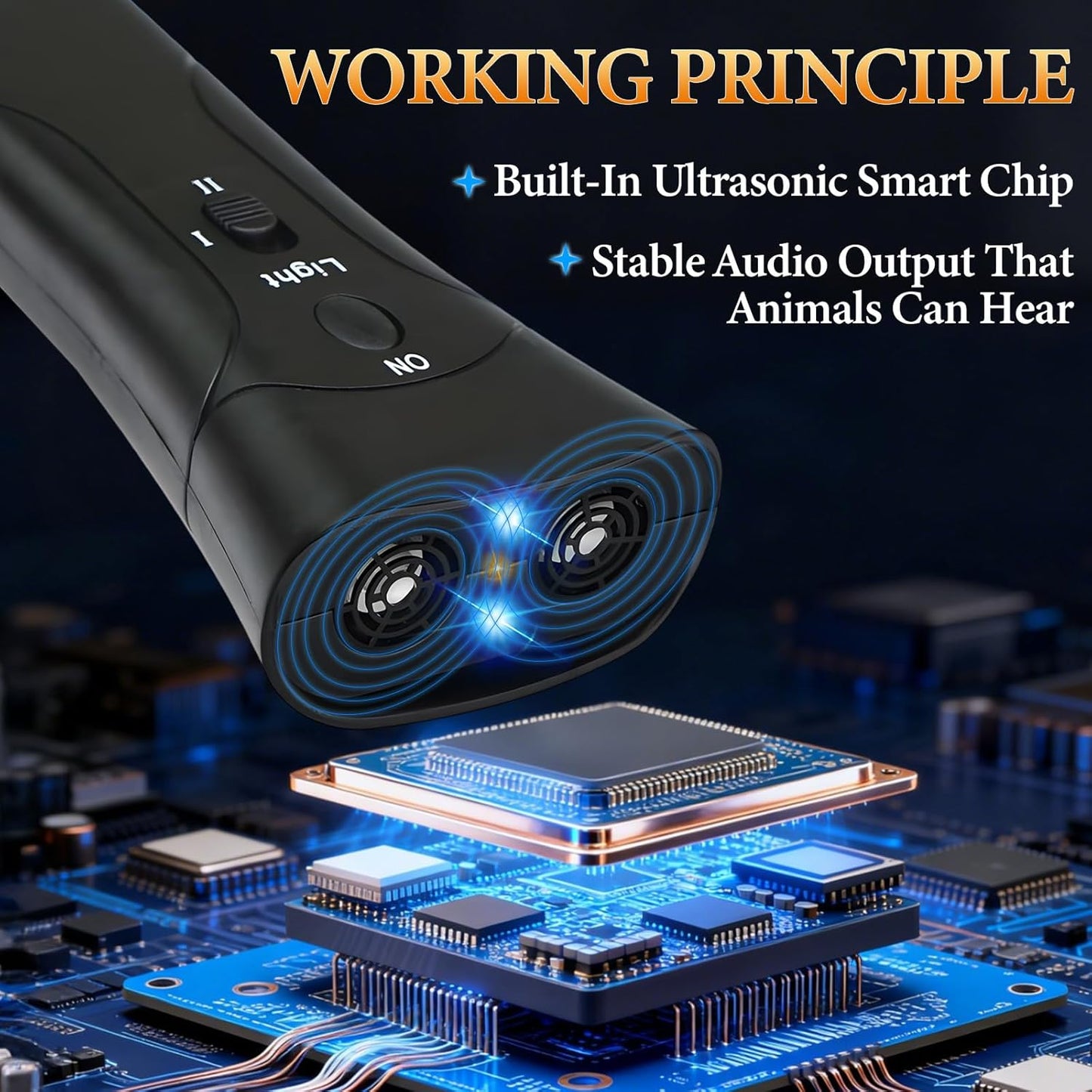 PetGentle Anti Barking Device, Ultrasonic Dog Bark Deterrent & Trainer - Stop Excessive Barking, Pet Gentle Pet Training Tool with LED Light, Sonic Emitter for Puppies & Dogs Behavior Training