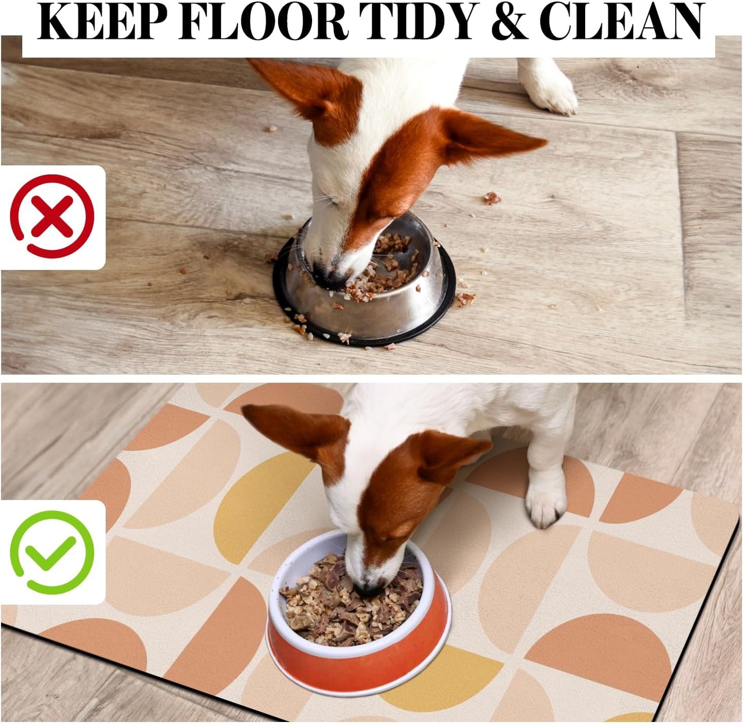 Dog Food Mats for Floors Absorbent, Pet Cat Food Mat - Non Slip Dog Bowl Mats for Food and Water Pet Supplies