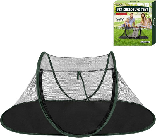 Cat Tent Outdoor, Pet Enclosure Tent Suitable for Cats and Small Animals, Indoor Playpen Portable Exercise Tent with Carry Bag(Dark Green)