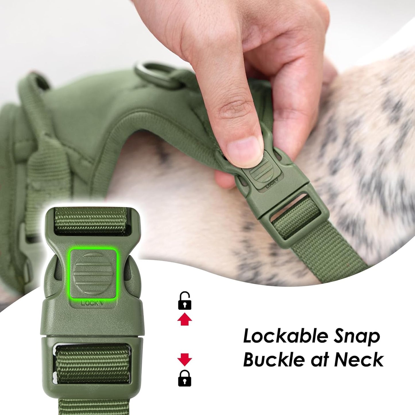 No Pull Dog Harness, Puppy Vest with Front Clip for Small Medium Large Sized Dog (Misty Green,S)