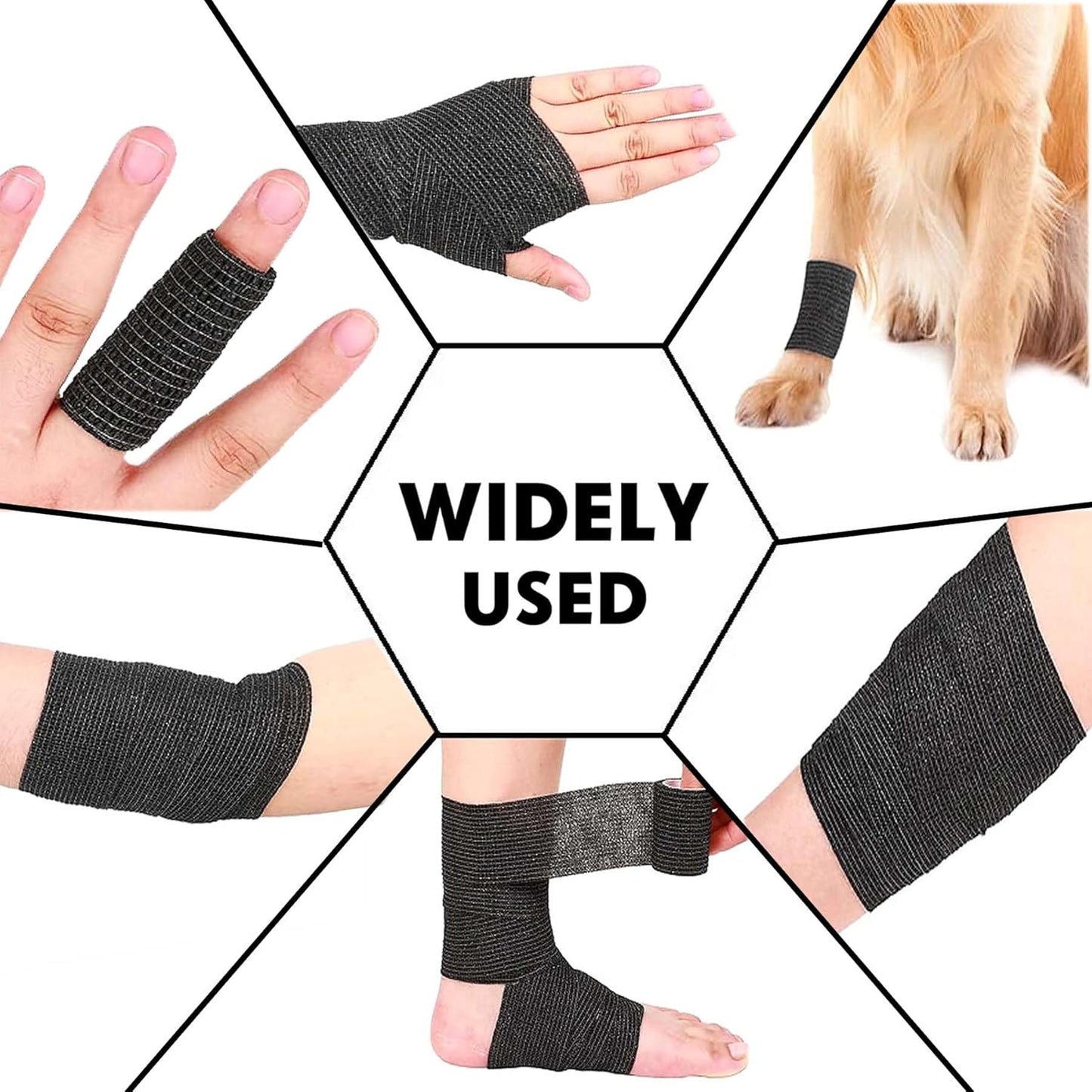 Self Adhesive Bandage Wrap 15Roll,Non-Woven Cohesive Bandage Tape,5CM x 5Yard Vet Wrap Tape for Wrist & Ankle Grip Cover,Elastic Athletic Tape-15color