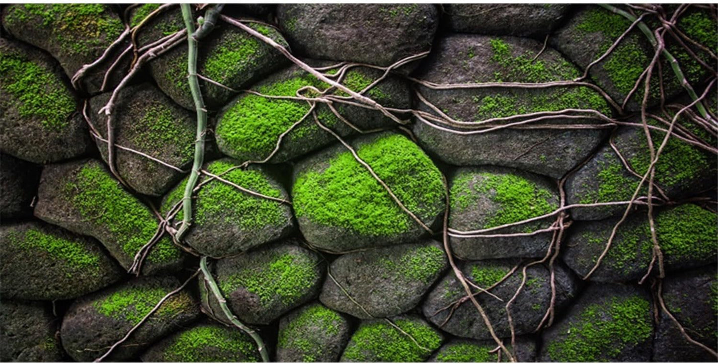 AWERT 48x20 inches Stone Aquarium Background Rock Fish Tank Background Rocky Terrarium Background Vinyl