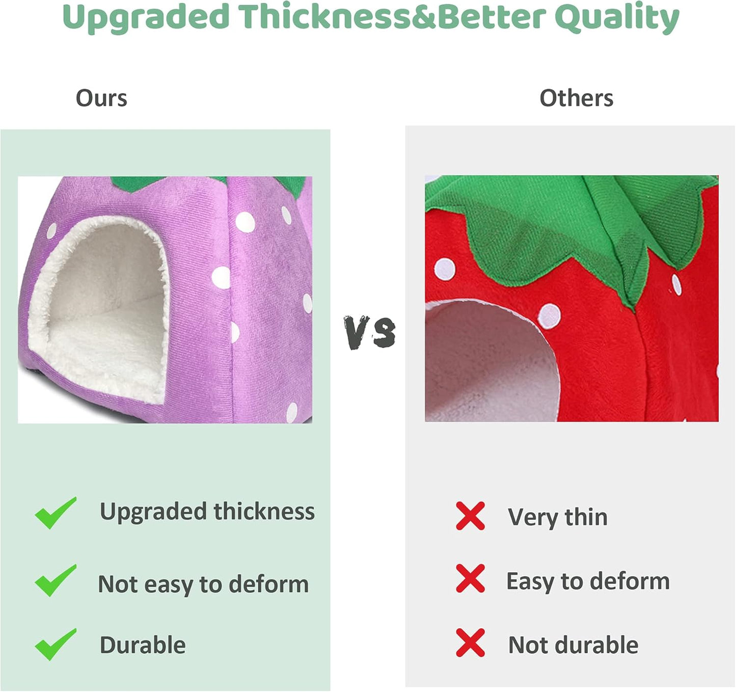 Guinea Pig Hideout Bed Rabbit House Cave Accessories Cozy Hide-Out for Bunny Hedgehog Ferret Chinchilla&Other Small Animals