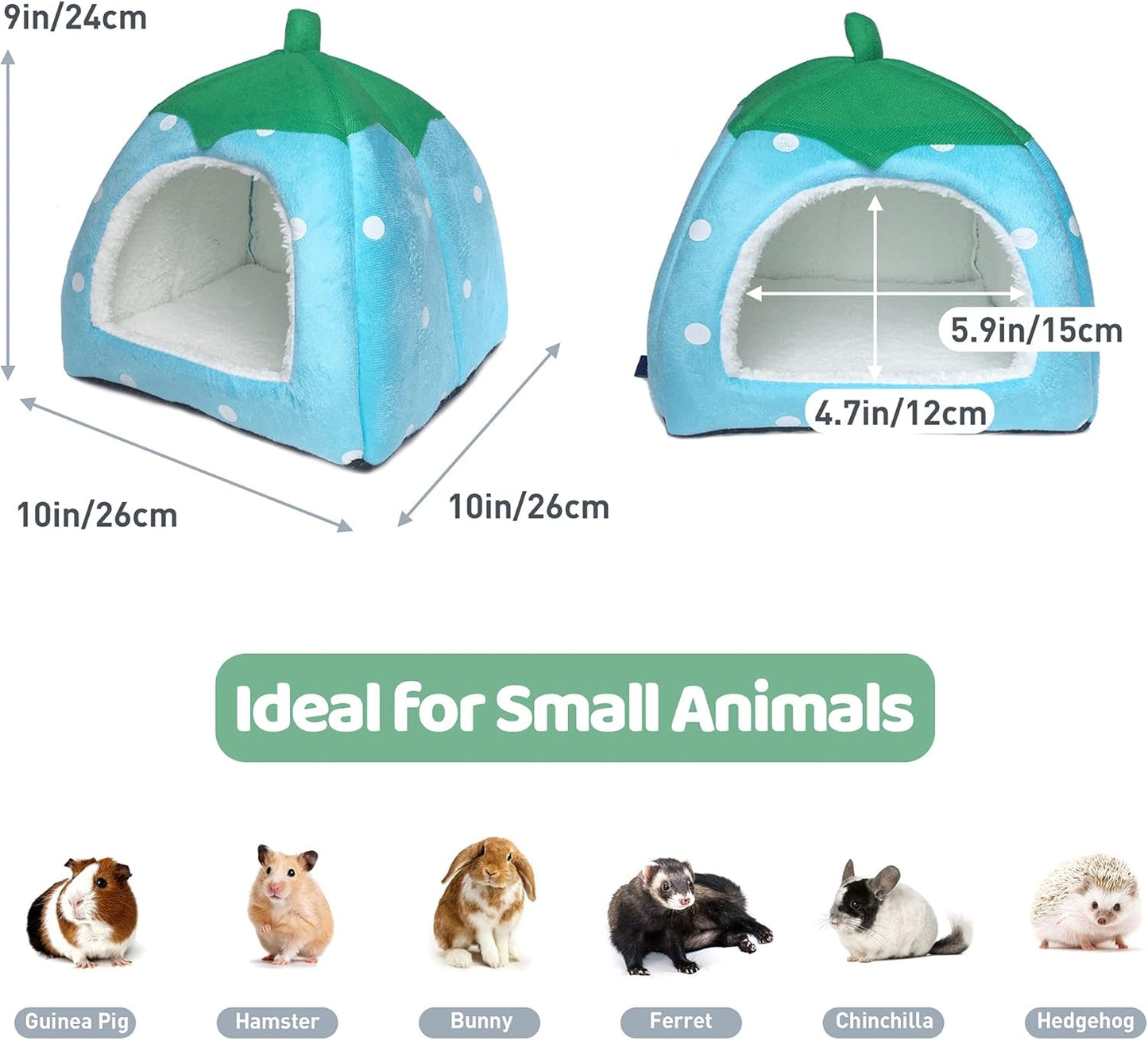 Guinea Pig Hideout Bed Rabbit House Cave Accessories Cozy Hide-Out for Bunny Hedgehog Ferret Chinchilla&Other Small Animals