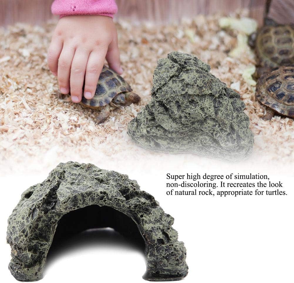 AMONIDA Elegant Aquarium Ornament Freshwater Ornament, Fish Hiding Cave Turtle Hideout Cave Reptile Basking Hide Habitat Aquarium Decoration Accessories,3 Optional Sizes (S)