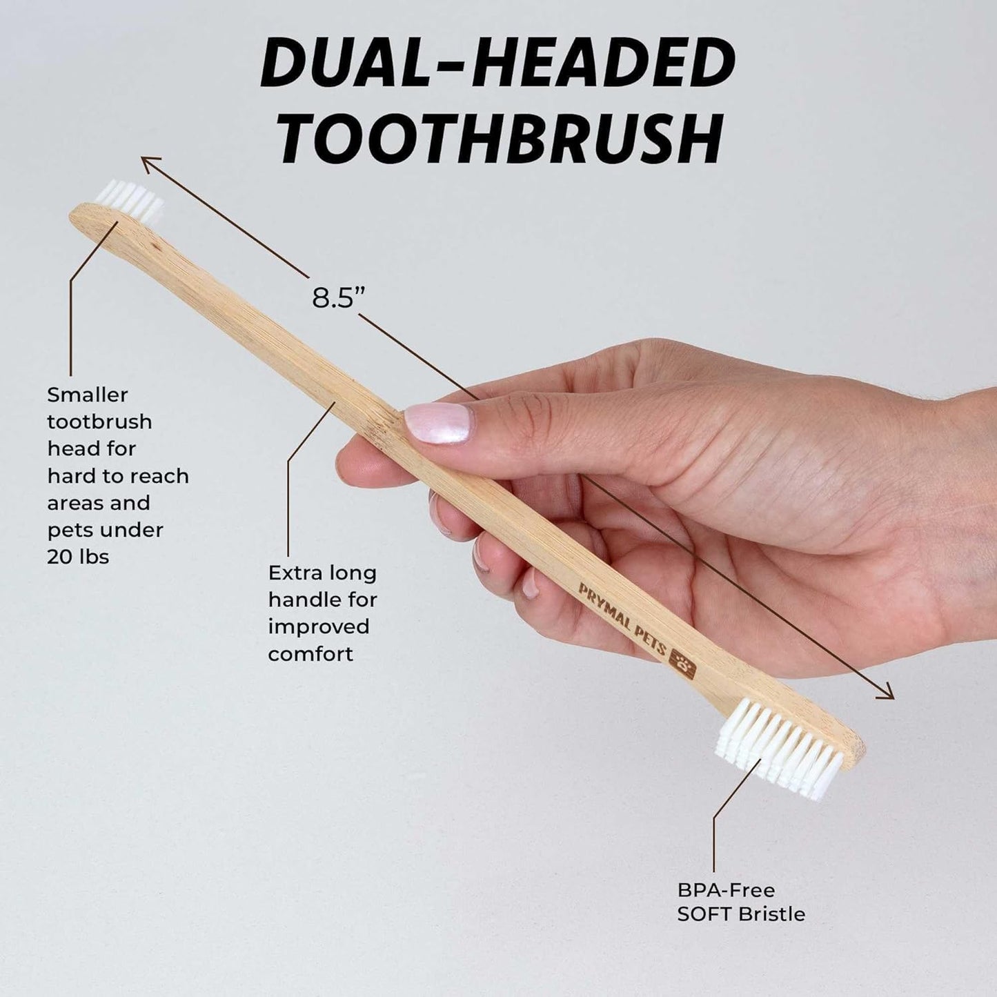Dog Toothbrush I 4-Pack Two Sided Bamboo Toothbrush for Small and Large Dogs & Cats I Soft Bristles Gentle for Easy Dog Teeth Brushing & Dental Care