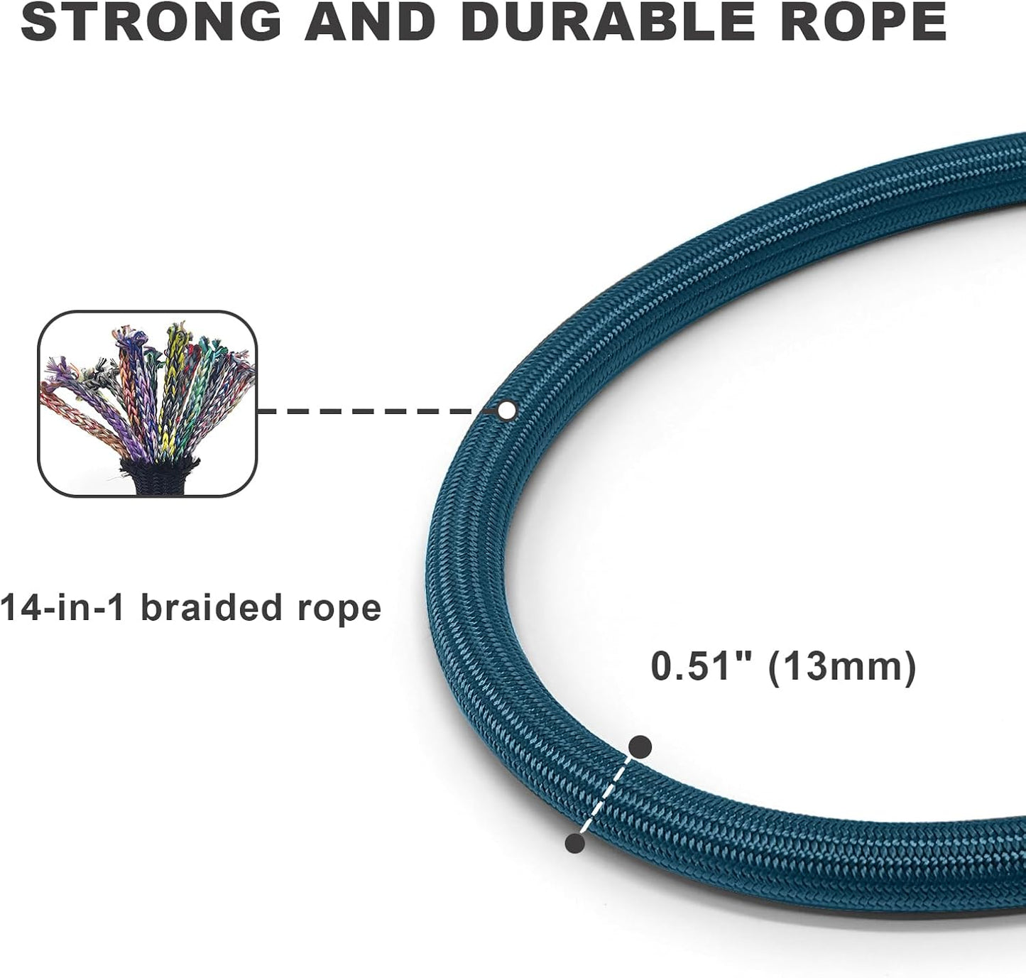 Rope Dog Leash, 4 ft Heavy Duty Dog Leash with Aviation Aluminum Auto Locking Carabiner, Strong Nylon Pet Lead for Small, Medium, Large Dogs (Navy Blue, 4FT)