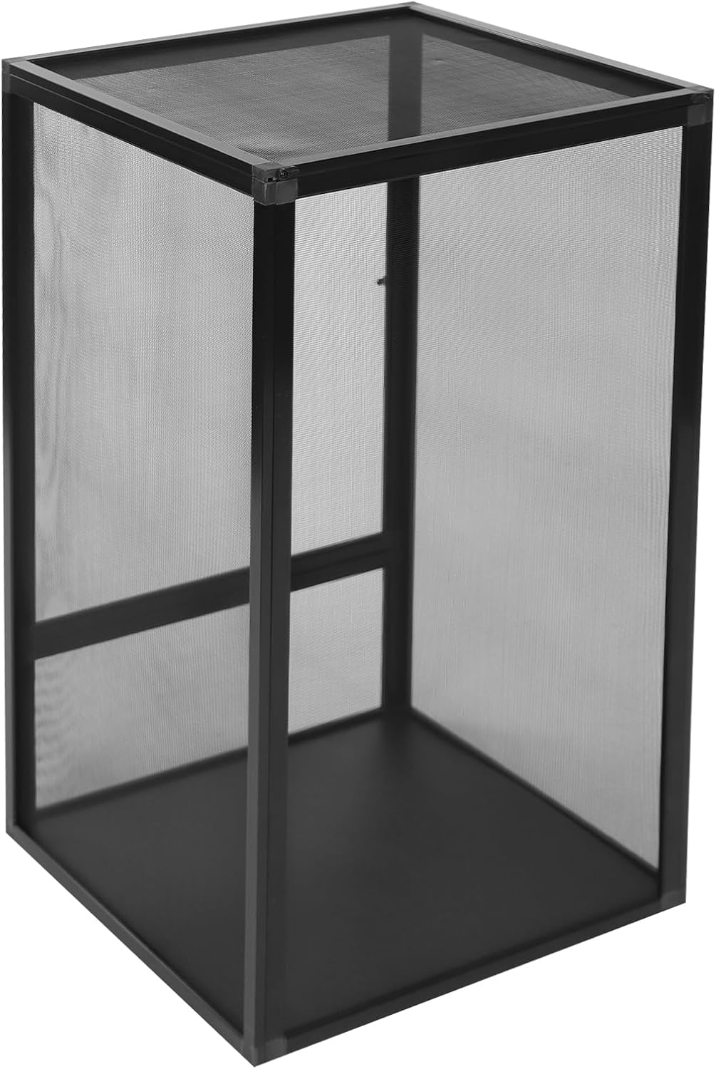 Micro Habitat Terrarium Enclosure Reptile Open Aluminum Screen Cage Black Large Reptiles Habitat Cage with Locking Latch for Small Tree Dwelling Reptiles, Amphibians, Spiders