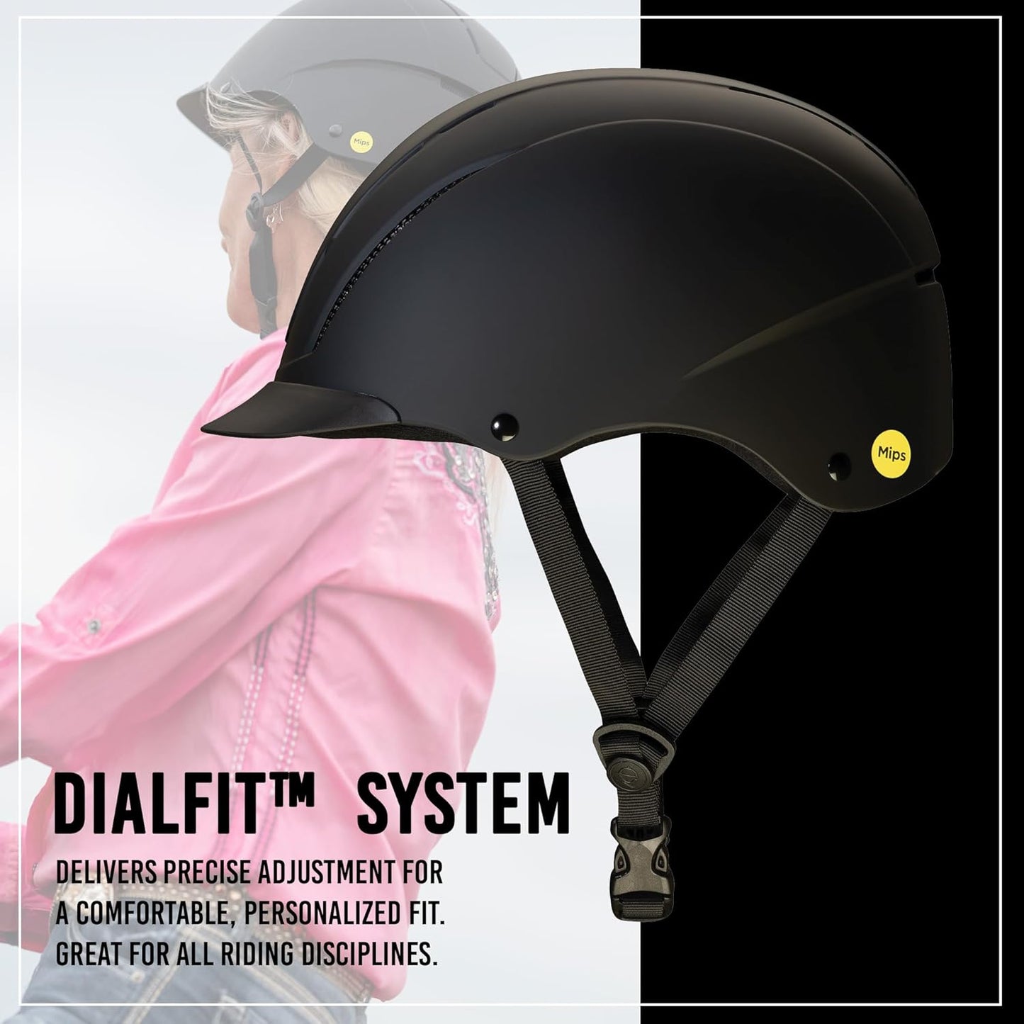 Troxel Spirit Full Coverage Horse Riding Helmet, Low-Profile & Adjustable Design, Safety Horseback Riding Gear, Small (6-1/2-6-7/8), Black Duratec