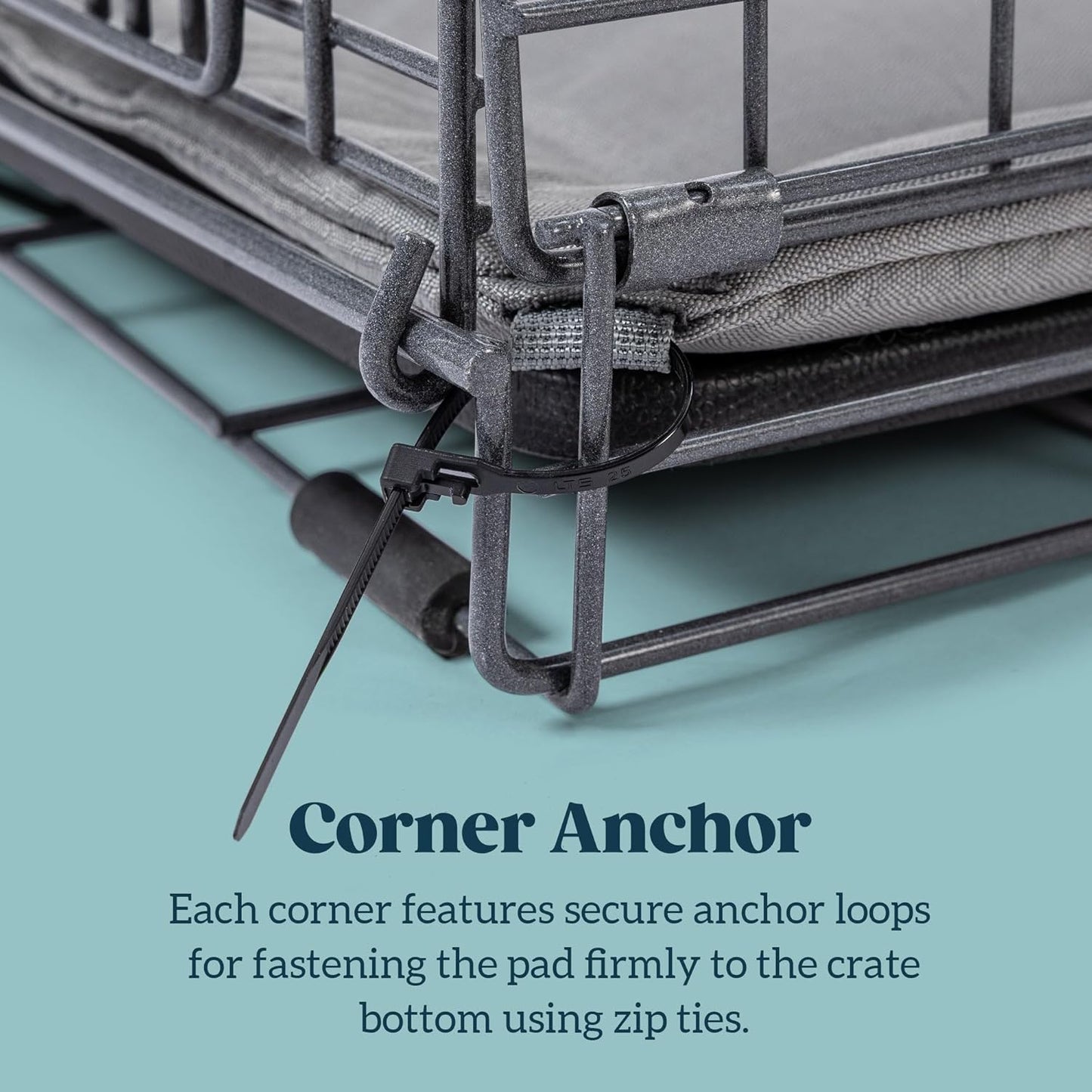 Cybarmour Chew Proof Dog Crate Pad - Outdoor Indestructible Dog Bed - Tough - Potable - Machine Washable - Water & Dirt-Resistant - Large Breeds & Fits 42-Inch Crate - 41"x27", Limestone