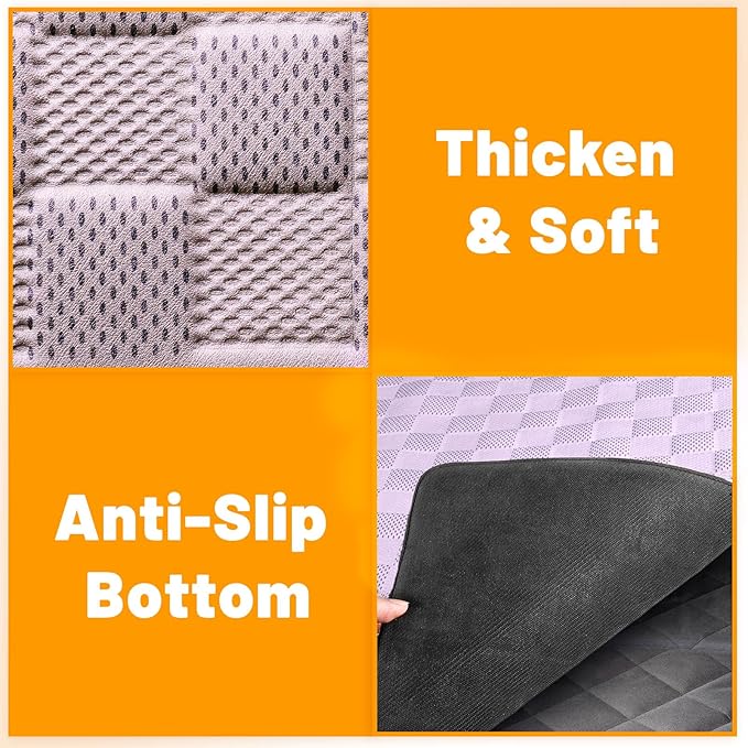 Non-Slip Pet Bed Mat for Back Seat Extender, Hair Resistant Dog Blanket for Hard Bottom Dog Car Seat Cover, Anti Slip Pet Linner Backseat Cover Blue/Plaid