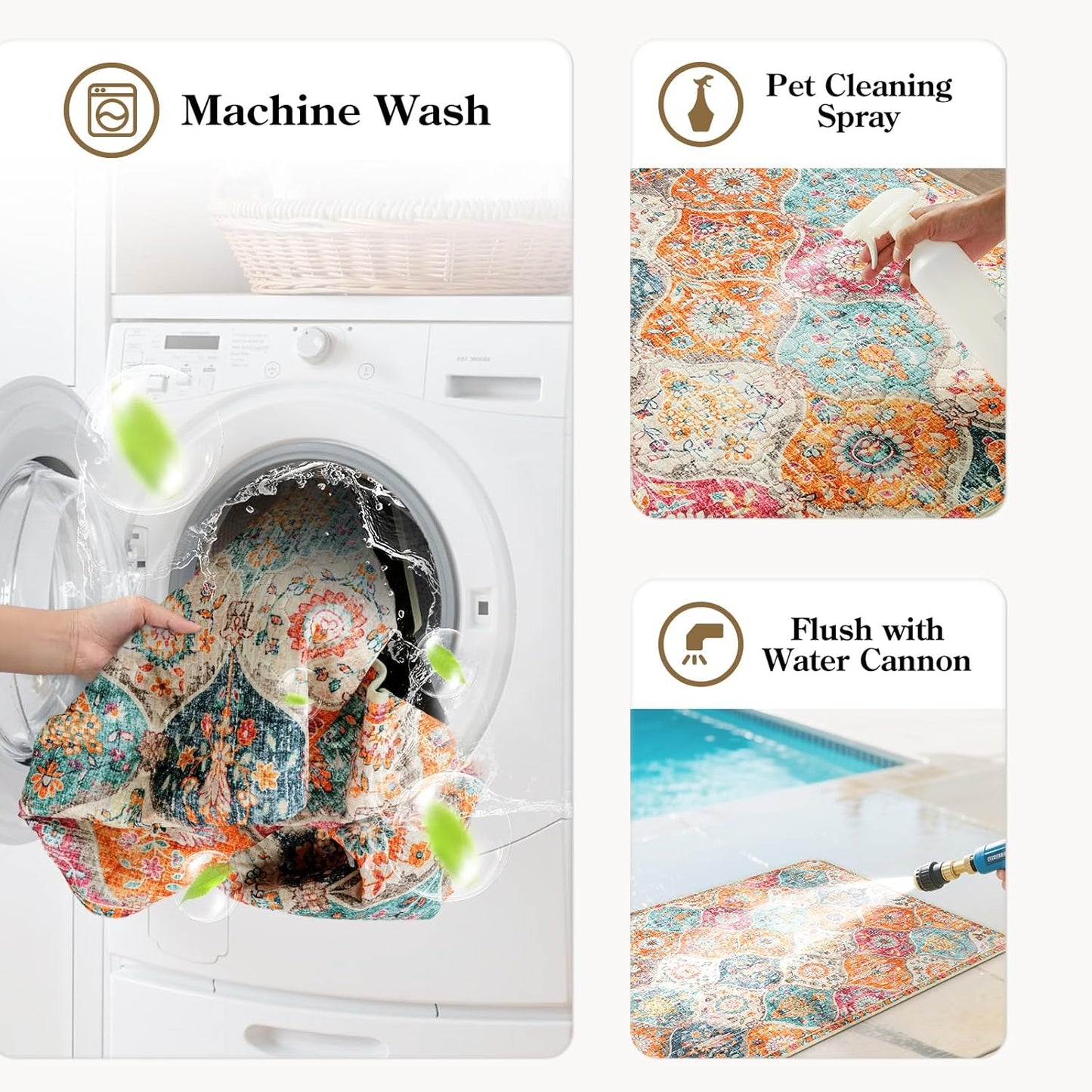 HAOCOO Washable Pee Pads for Dogs, Super Absorbent Reusable Puppy Training Pads, (2 Pack) 2Ft x 2Ft Orange Waterproof Leak-Proof and Non-Slip Whelping Pads Potty Pads for Pet Housebreaking