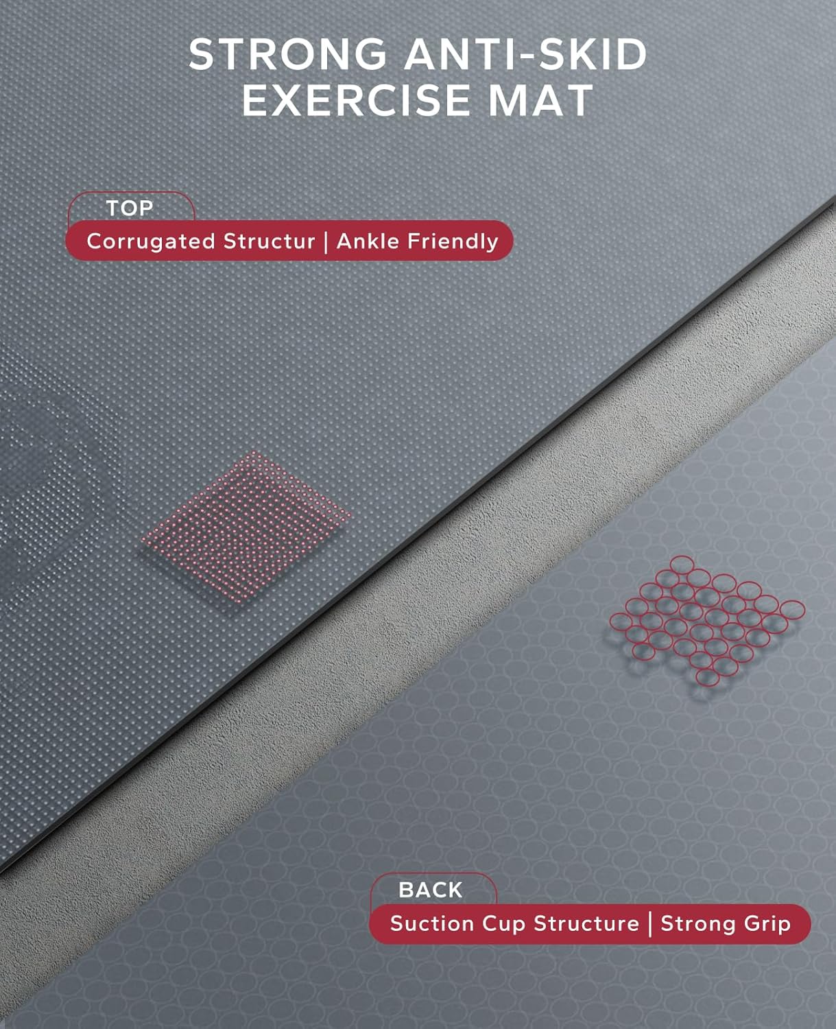 HAPBEAR Extra Large Exercise Mat-7'x5'/6'x8'/6'x9'/6'x10'/6'x12'x8mm(1/3 inch),Non-Slip, Ultra Durable, Thick Workout Mats for Home Gym Flooring Cardio, Yoga Mats for Fitness, High-Density Exercise Mat, Shoes-Friendly