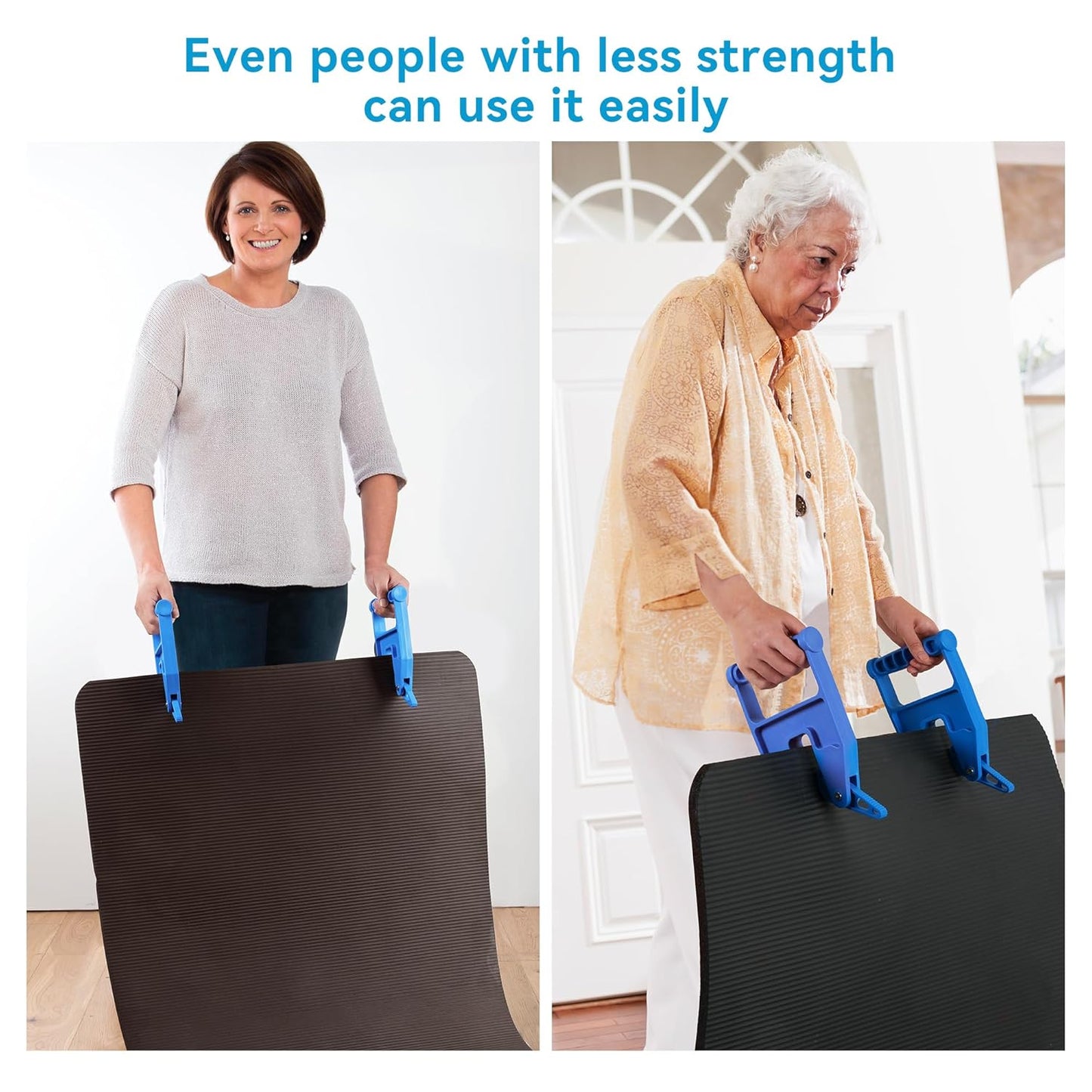 Pair of Mat Movers Tool - Mat Grippers - Heavy Duty Stall Mat Handlers for Horse Mat, Gym Mat, Trailer Mat & Rubber Mats -Ergonomic Mat Puller Perfect for Barn & Home, Durable and Save Time