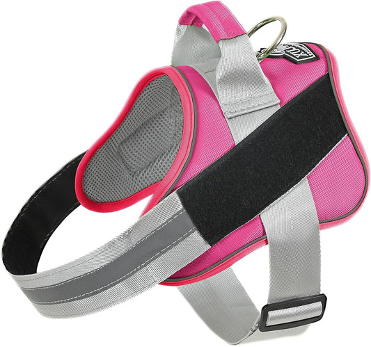 Bolux Dog Harness, No-Pull Reflective Dog Vest, Breathable Adjustable Pet Harness with Handle for Outdoor Walking - No More Pulling, Tugging or Choking (Fuchsia, Small (Pack of 1))