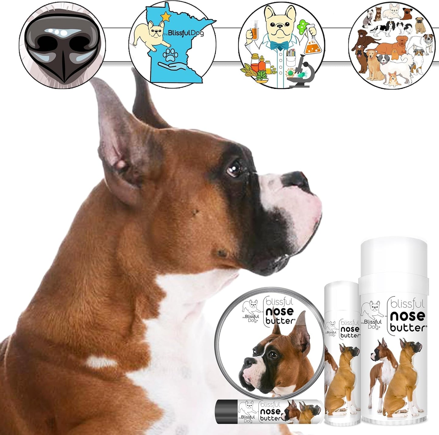 The Blissful Dog Show Boxer Unscented Nose Butter, 4-Ounce