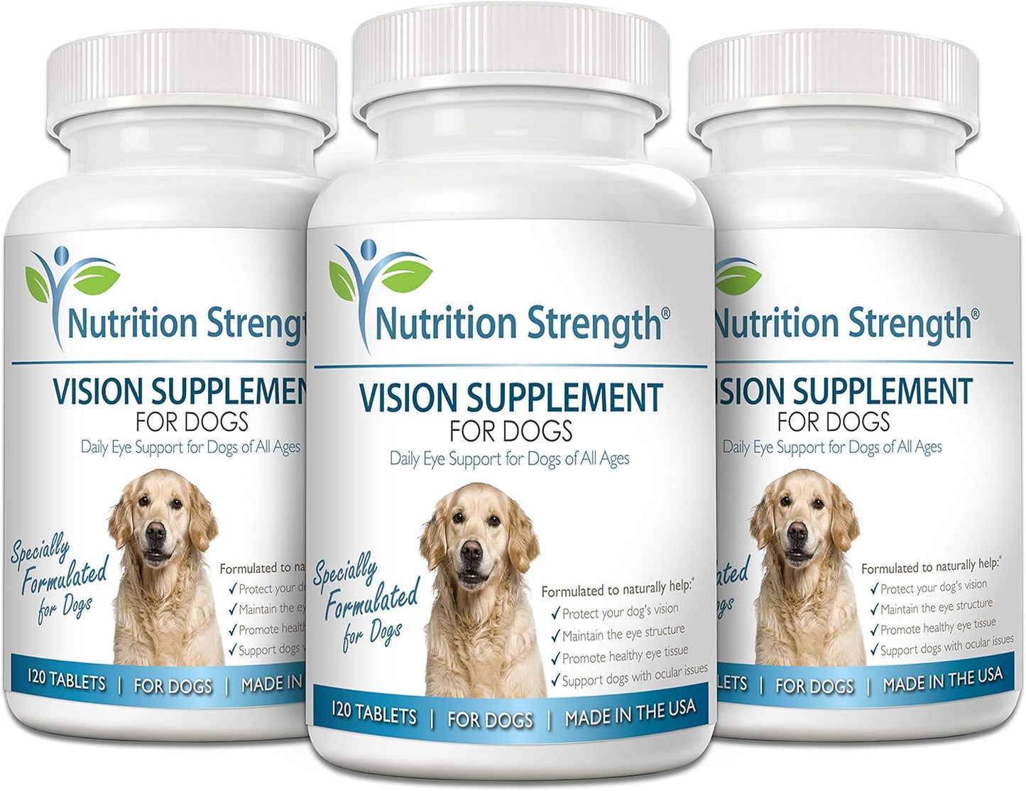 Eye Care for Dogs Daily Vision Supplement with Lutein, Zeaxanthin, Astaxanthin, CoQ10, Bilberry Antioxidants, Vitamin C, Vitamin E Support for Dog Eye Problems, 120 Chewable Tablets
