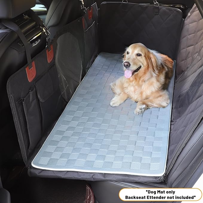 Non-Slip Pet Bed Mat for Back Seat Extender, Hair Resistant Dog Blanket for Hard Bottom Dog Car Seat Cover, Anti Slip Pet Linner Backseat Cover Deep Gray