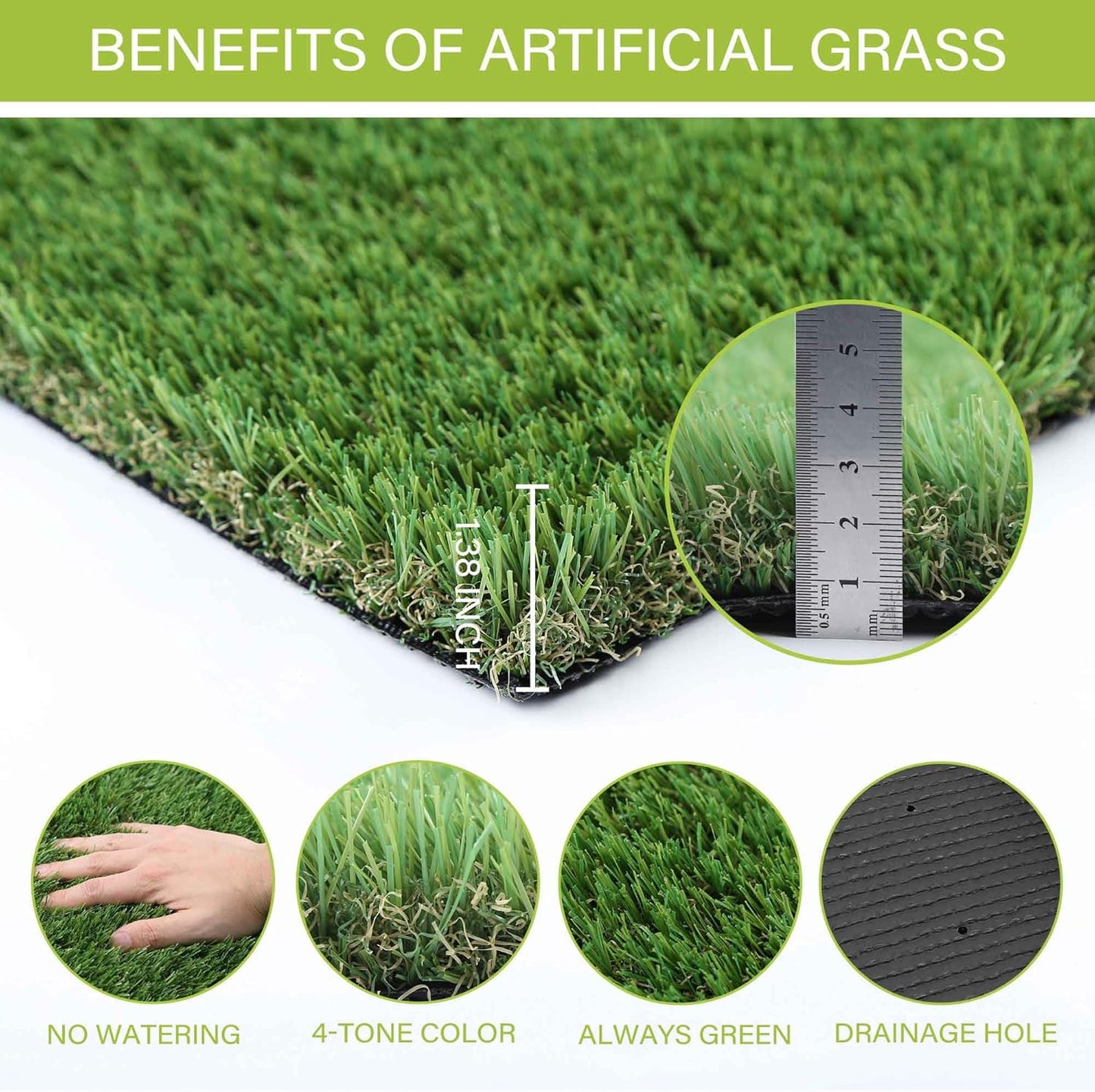 Fake Grass for Dogs to Pee On, Artificial Turf for Dogs, Grass Pee Pad for Dogs Potty Training, Premium 6x8FT Extra Large, Indoor Outdoor Turf Grass Pad for Dogs