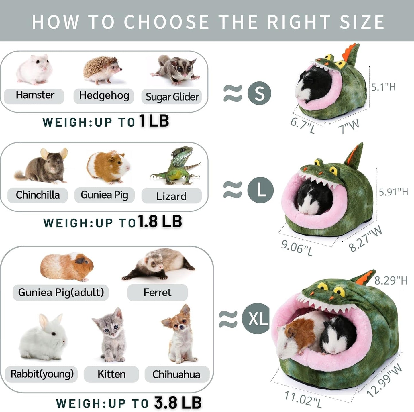 JanYoo Chinchilla Hideout Bed House Toys and Accessories Cage Cave Cute Cube Cup Hide for Bearded Dragon Ferret