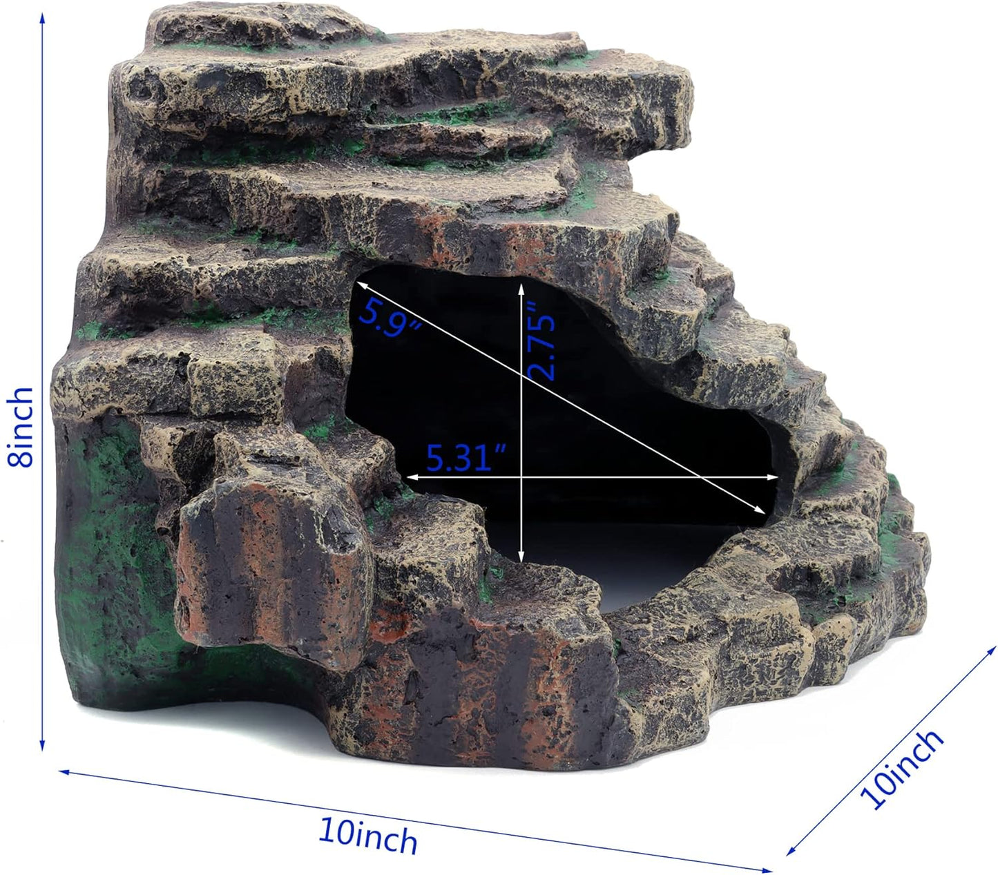 JIHAQUA Bearded Dragon Tank Accessories Extra Large Reptile Hideouts Cave Habitat Decor Bearded Dragon Clothes