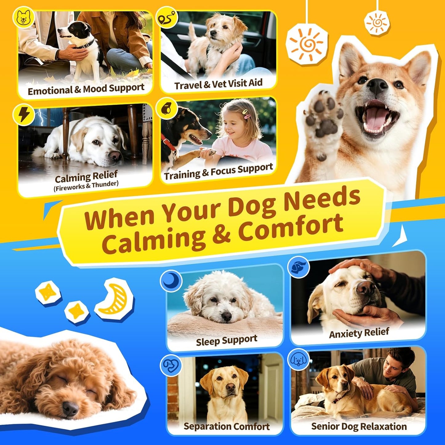 Hemp & Melatonin Calming Drops for Dogs – Day & Night Calming Treat for Anxiety Relief, Stress, Aggression, Separation, Relaxation & Sleep Aid, Bacon Flavor, 2 FL Oz