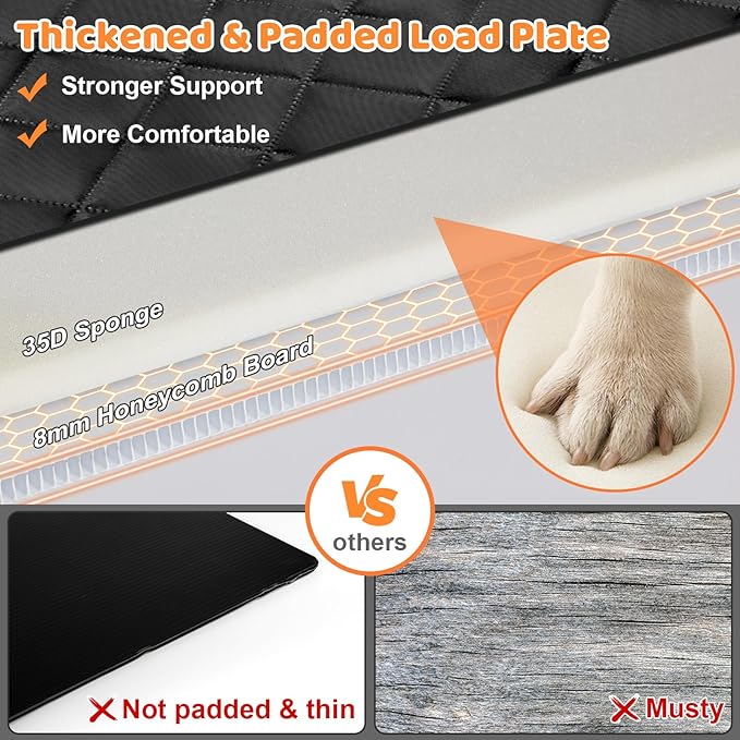 URPOWER Dog Back Seat Extender for Tesla Model Y, Hard Bottom Dog Car Seat Cover Holds 400 lbs, Waterproof Dogs Hammock for Car Pet Backseat & Door Protector Dogs Car Bed for Model Y 2025-2020